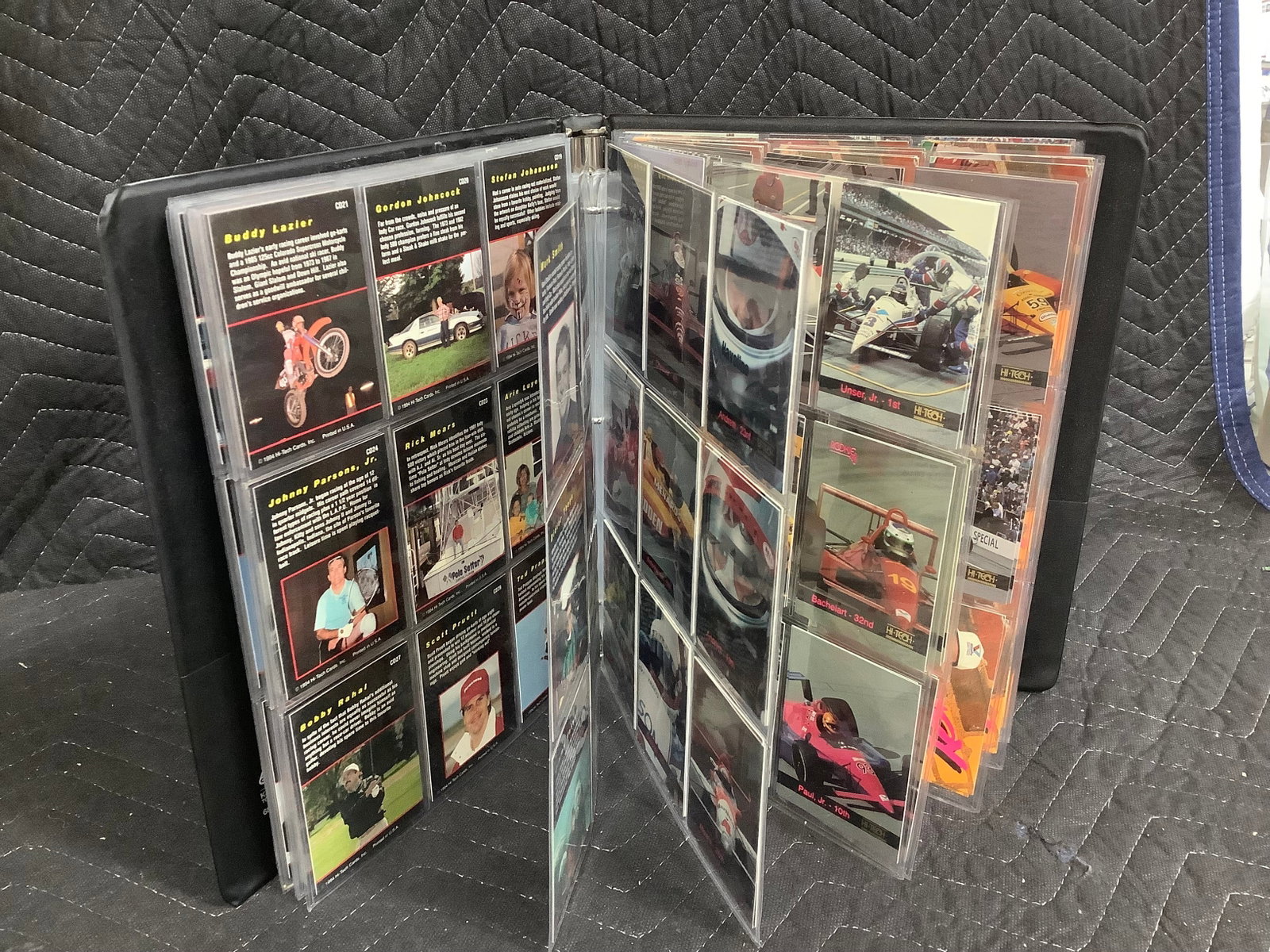 Binder full of collectible race cards: Binder full of collectible race cards