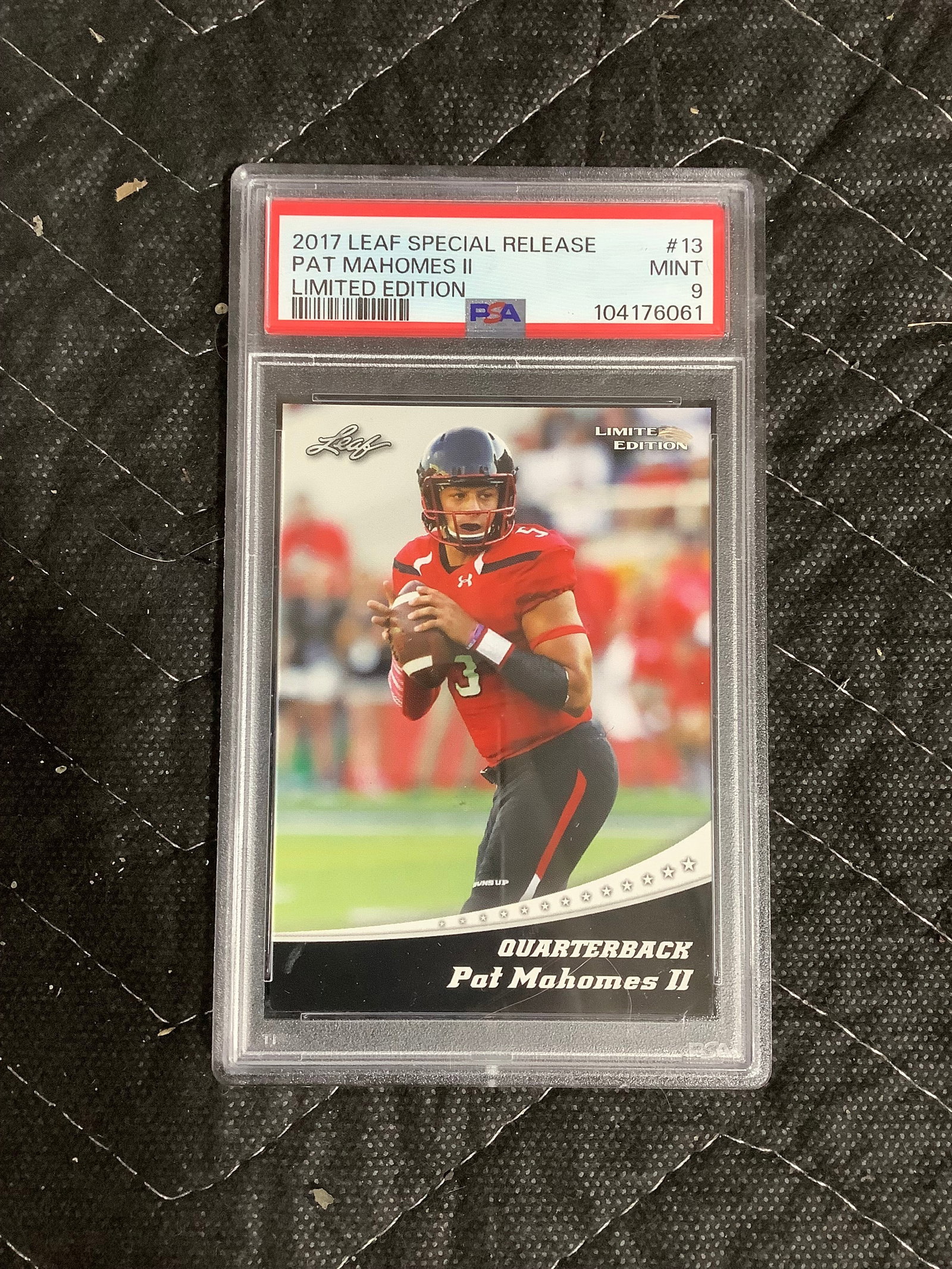 2017 Leaf Special Release Pat Mahomes II limited edition graded card