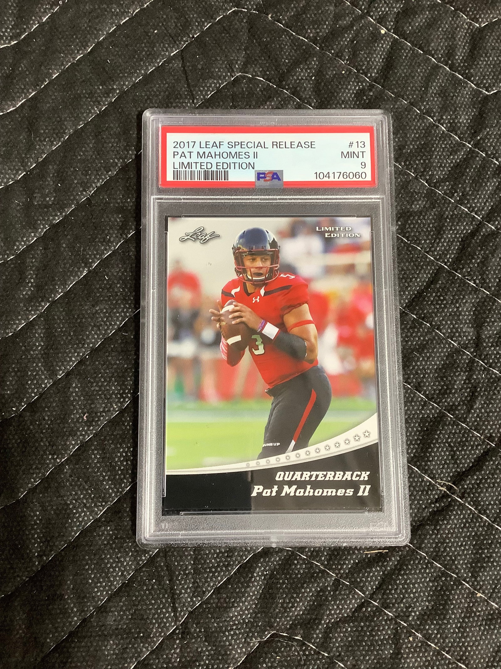 2017 Leaf Special Release Pat Mahomes II limited edition graded card