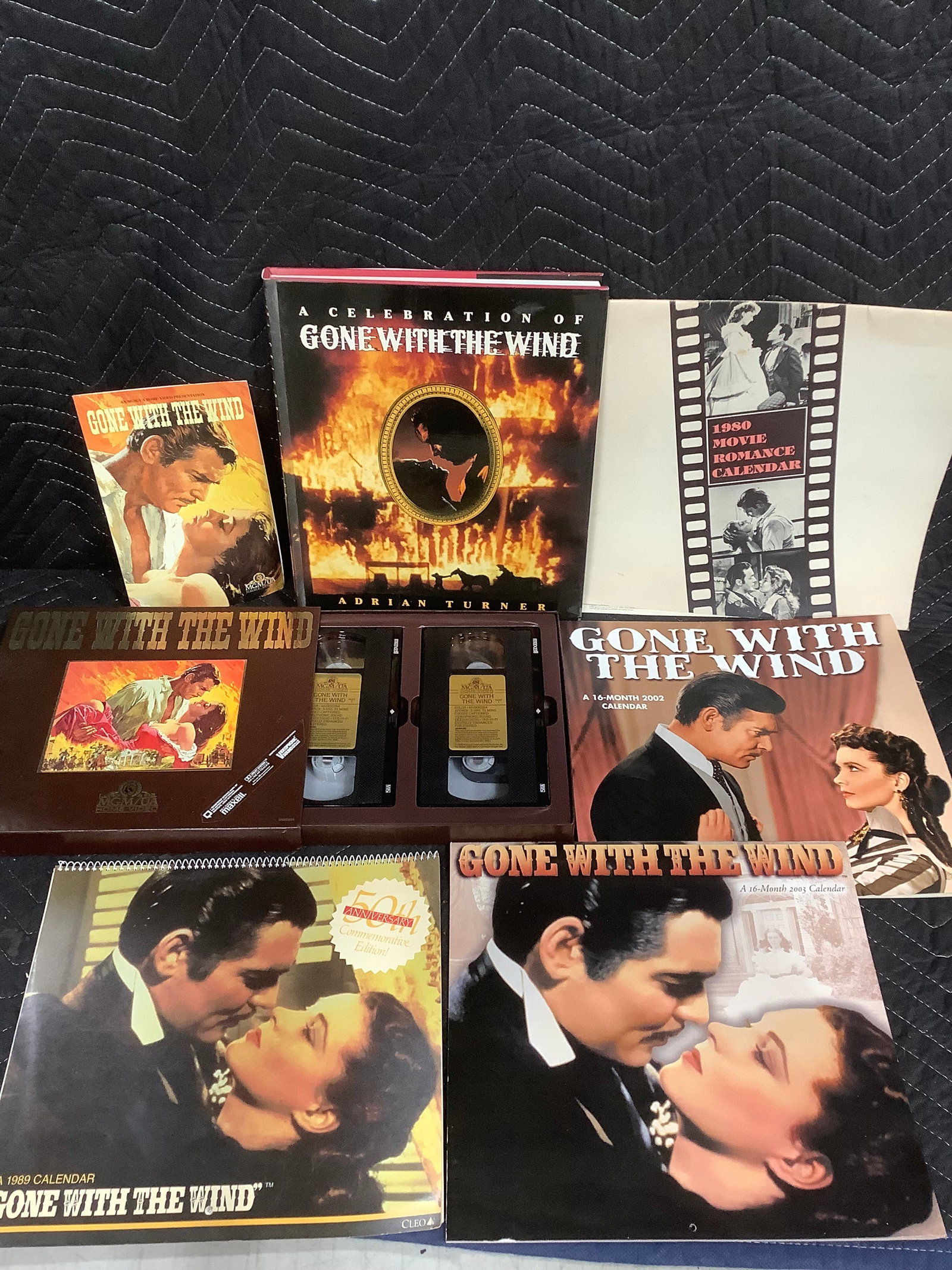 Various Gone With The Wind Calendars, Hard Cover Book, VHS Tape Set, and more (1 of 1)