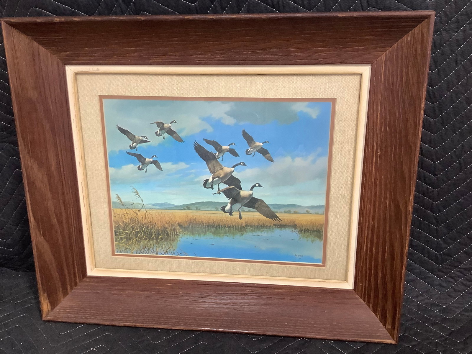 Framed and Signed Geese Artwork(20.5inx24in): Framed and Signed Geese Artwork(20.5inx24in)