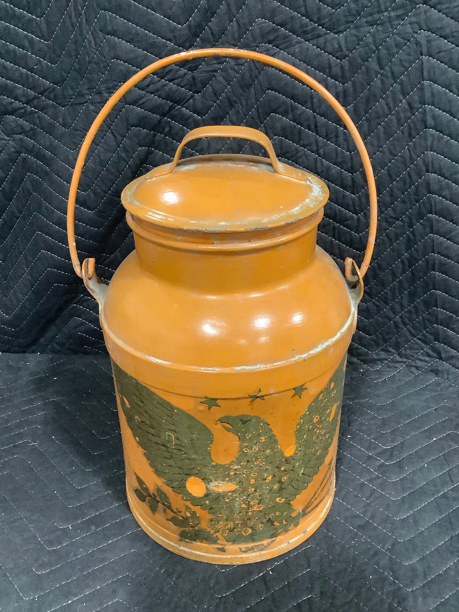 Painted Metal Milk Can (16in Tall): Painted Metal Milk Can (16in Tall)