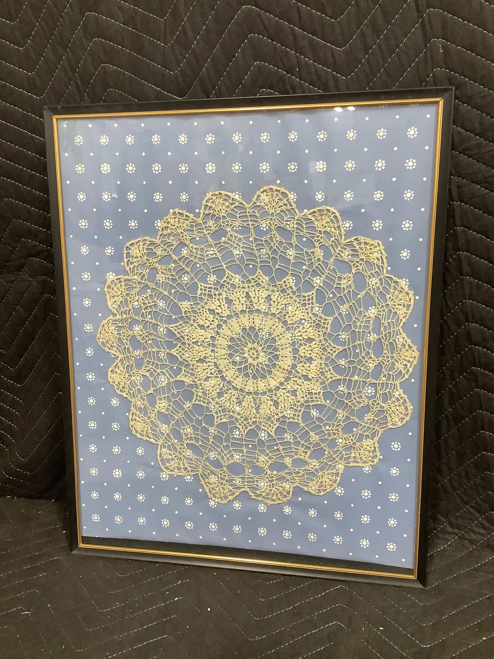 Framed Crochet Doily (17inx21in): Framed Crochet Doily (17inx21in)
