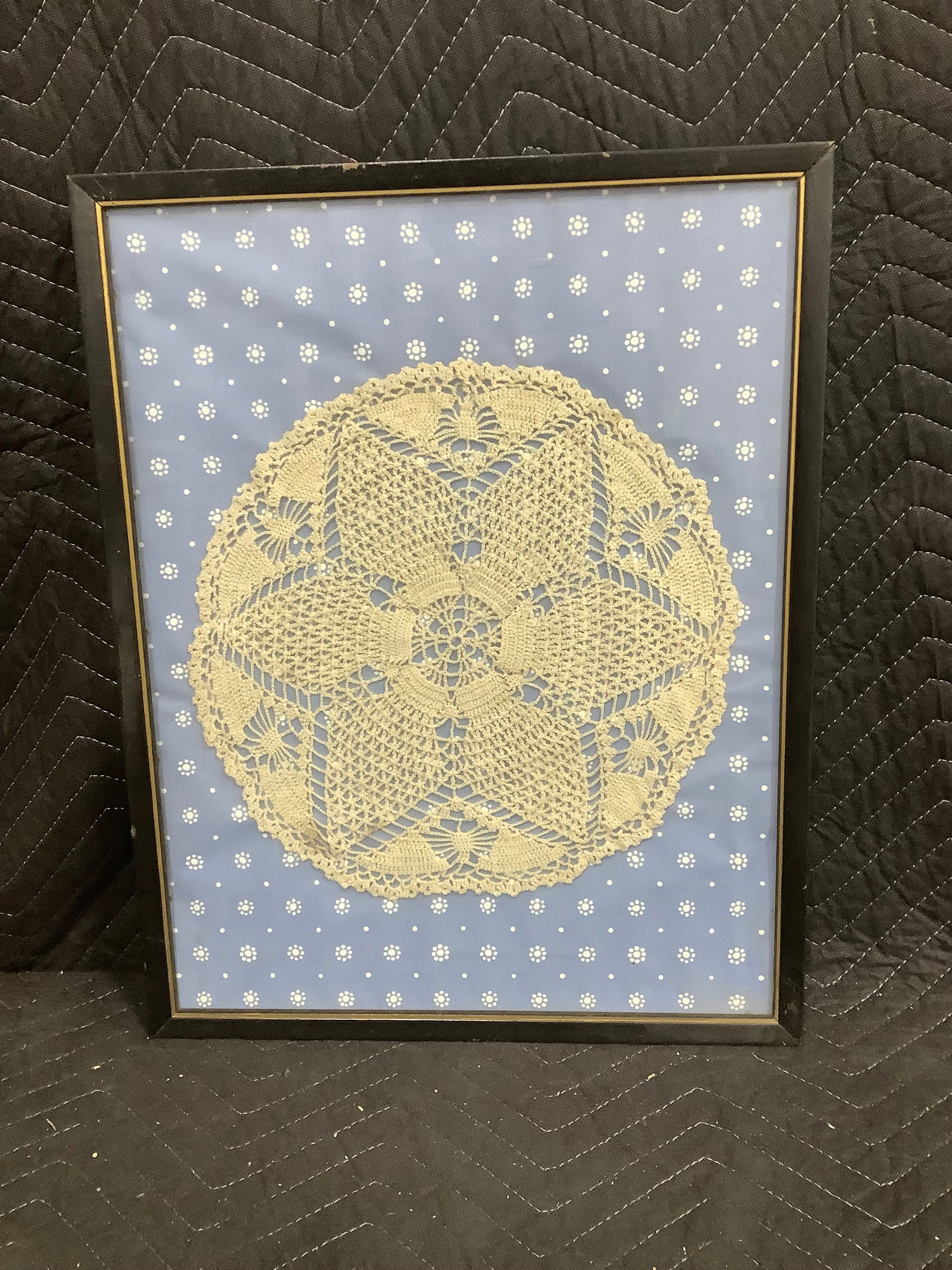 Framed Crochet Doily (15inx19in) (1 of 1)
