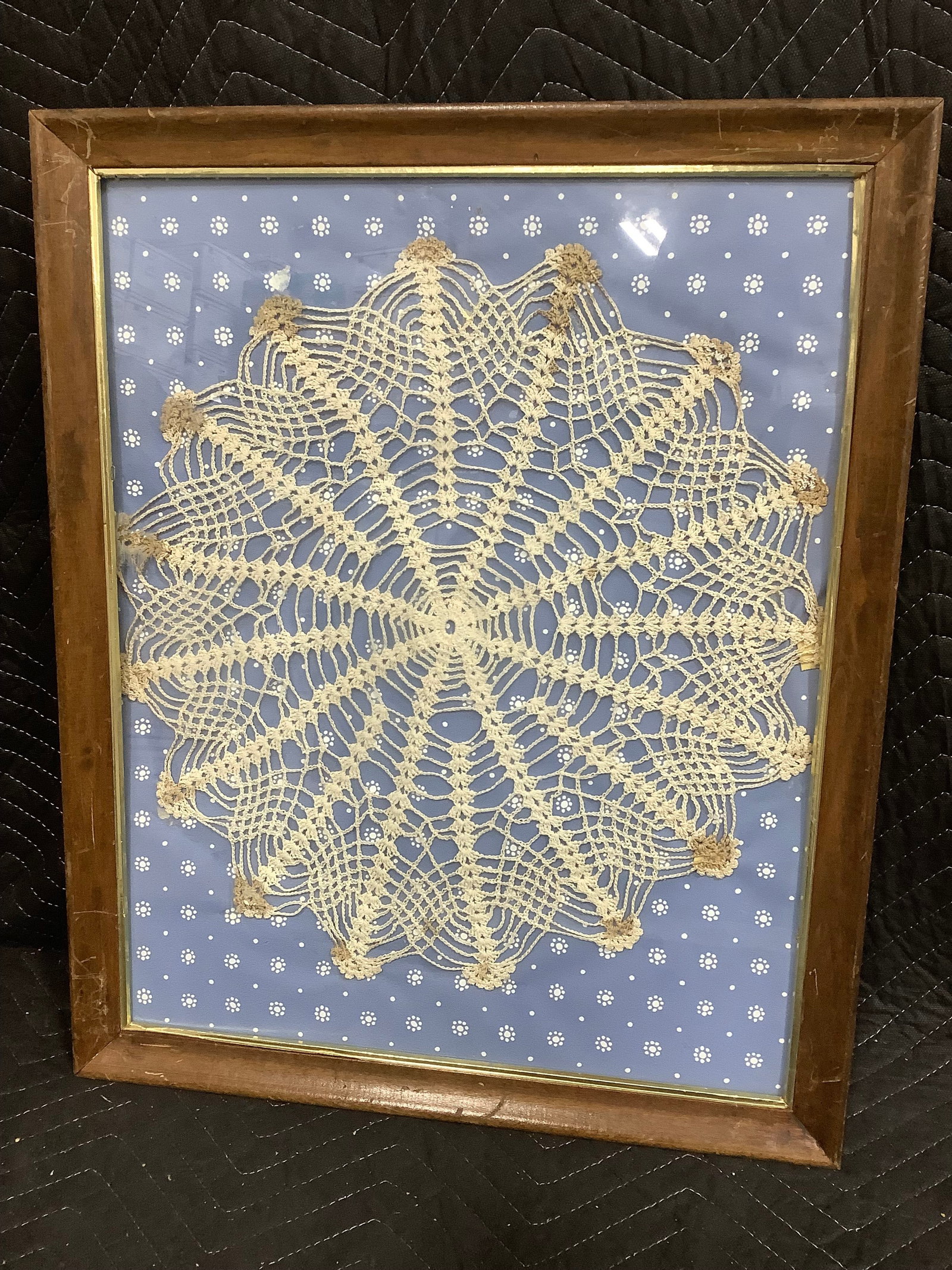 Framed Crochet Doiley (18inx22in) (1 of 1)