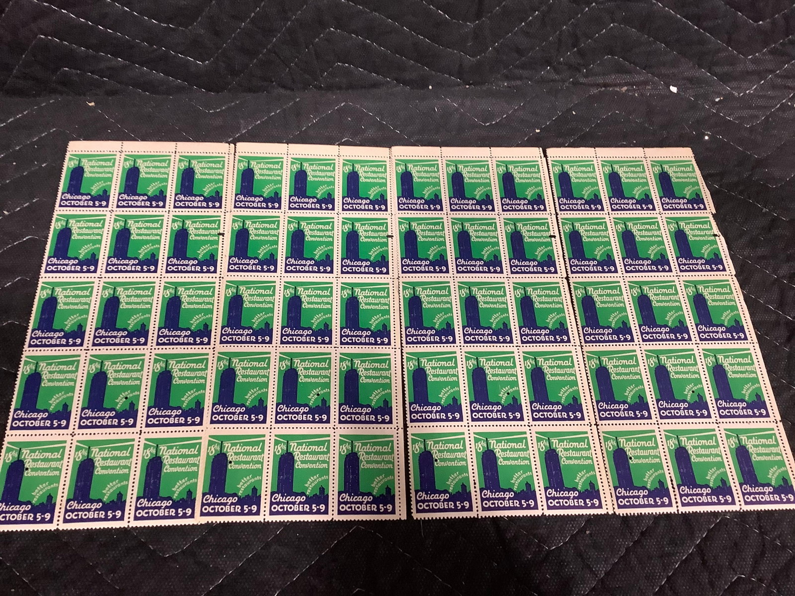 Collection of Vintage Cinderella Stamps For the 18th National Restaurant Convention Chicago (1 of 1)