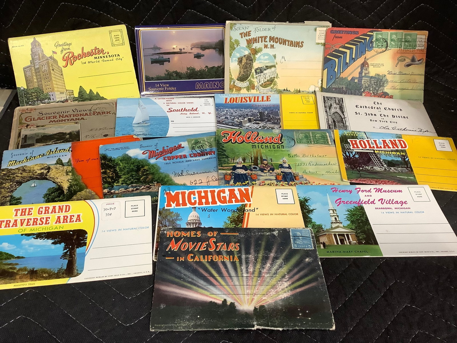 Collection of 16 Souvenir and Travel Post Card Folders (1 of 1)