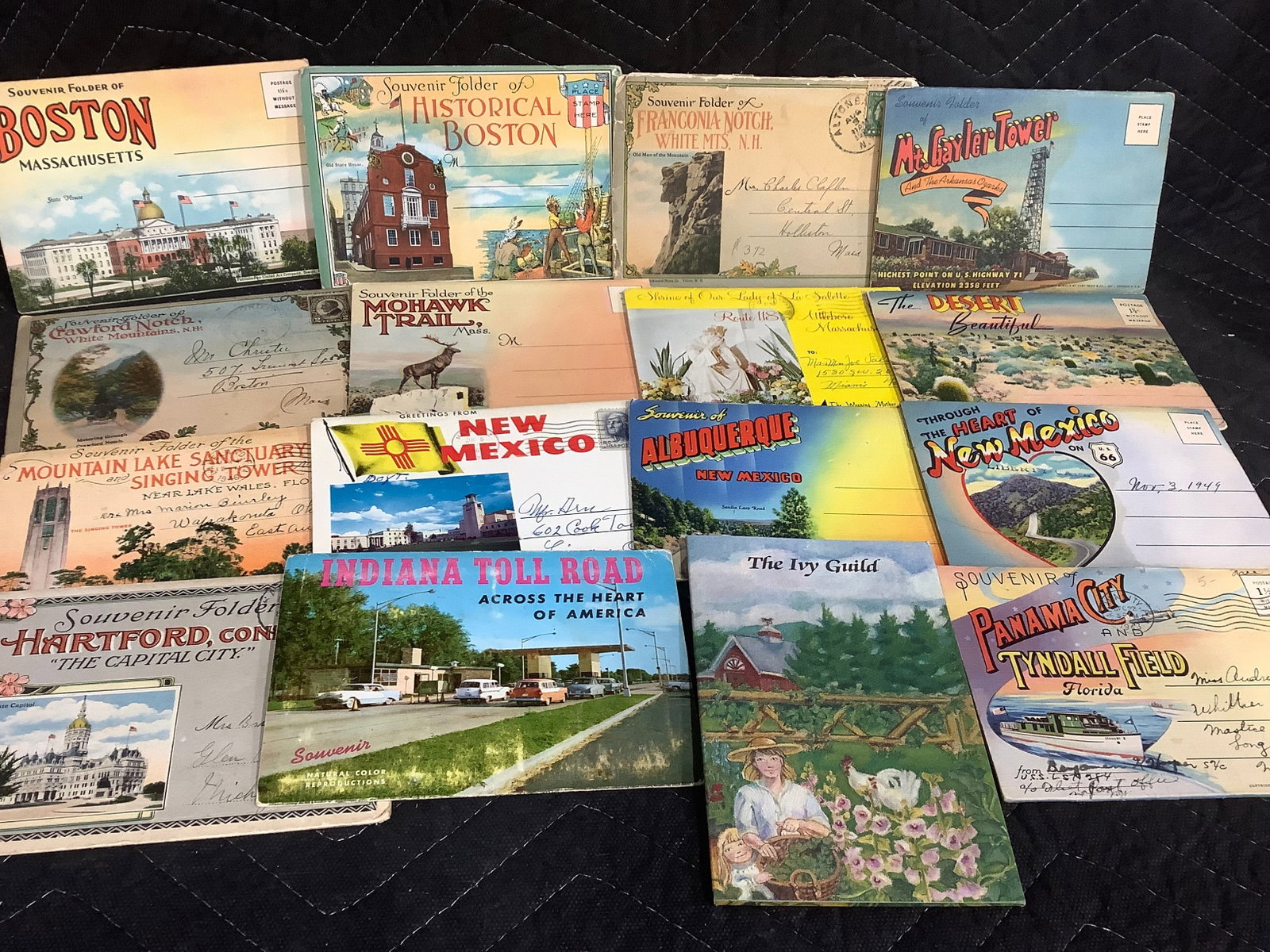 Collection of 16 Souvenir and Travel Post Card Folders: Collection of 16 Souvenir and Travel Post Card Folders