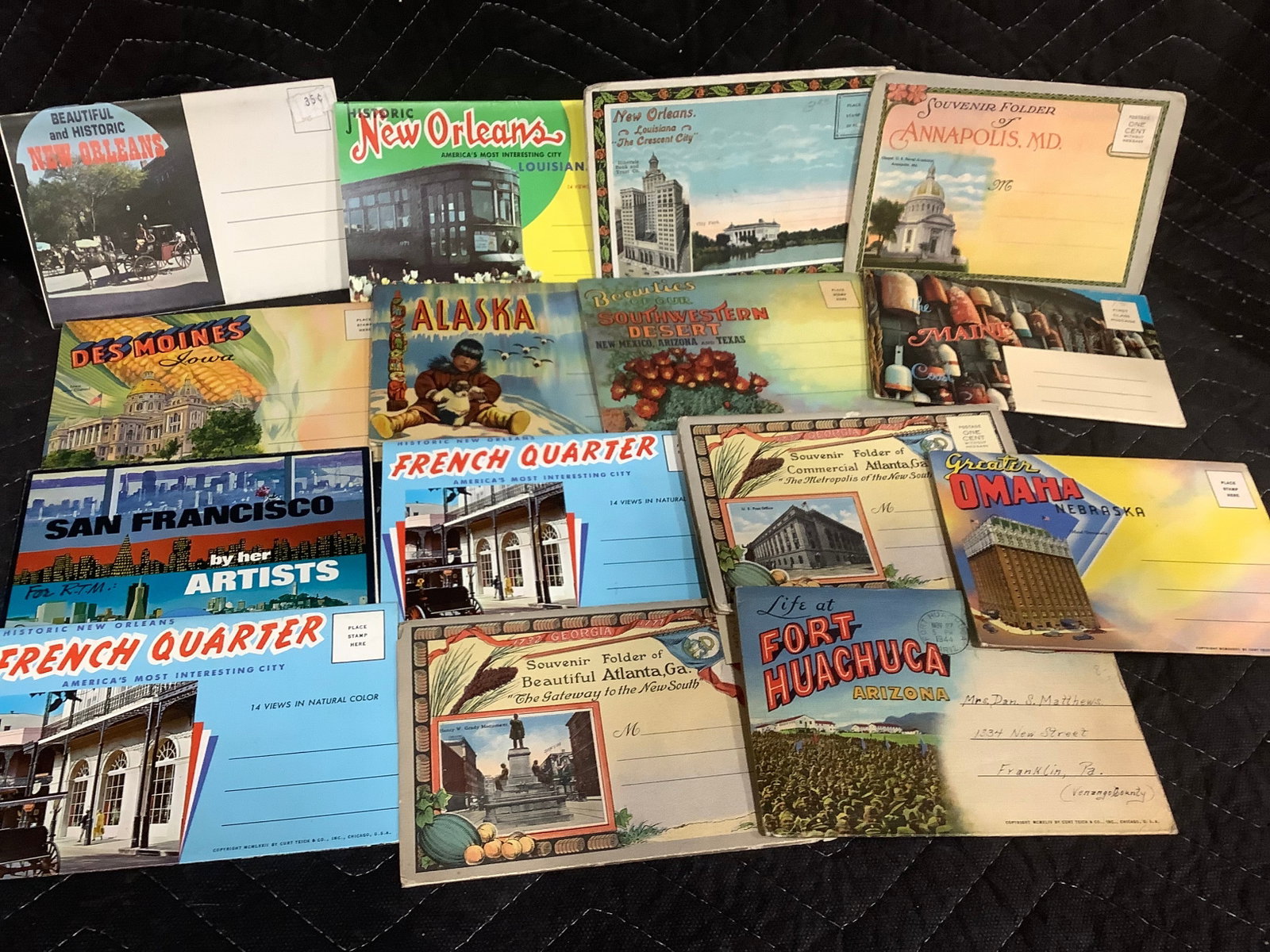 Collection of 16 Souvenir and Travel Post Card Folders: Collection of 16 Souvenir and Travel Post Card Folders