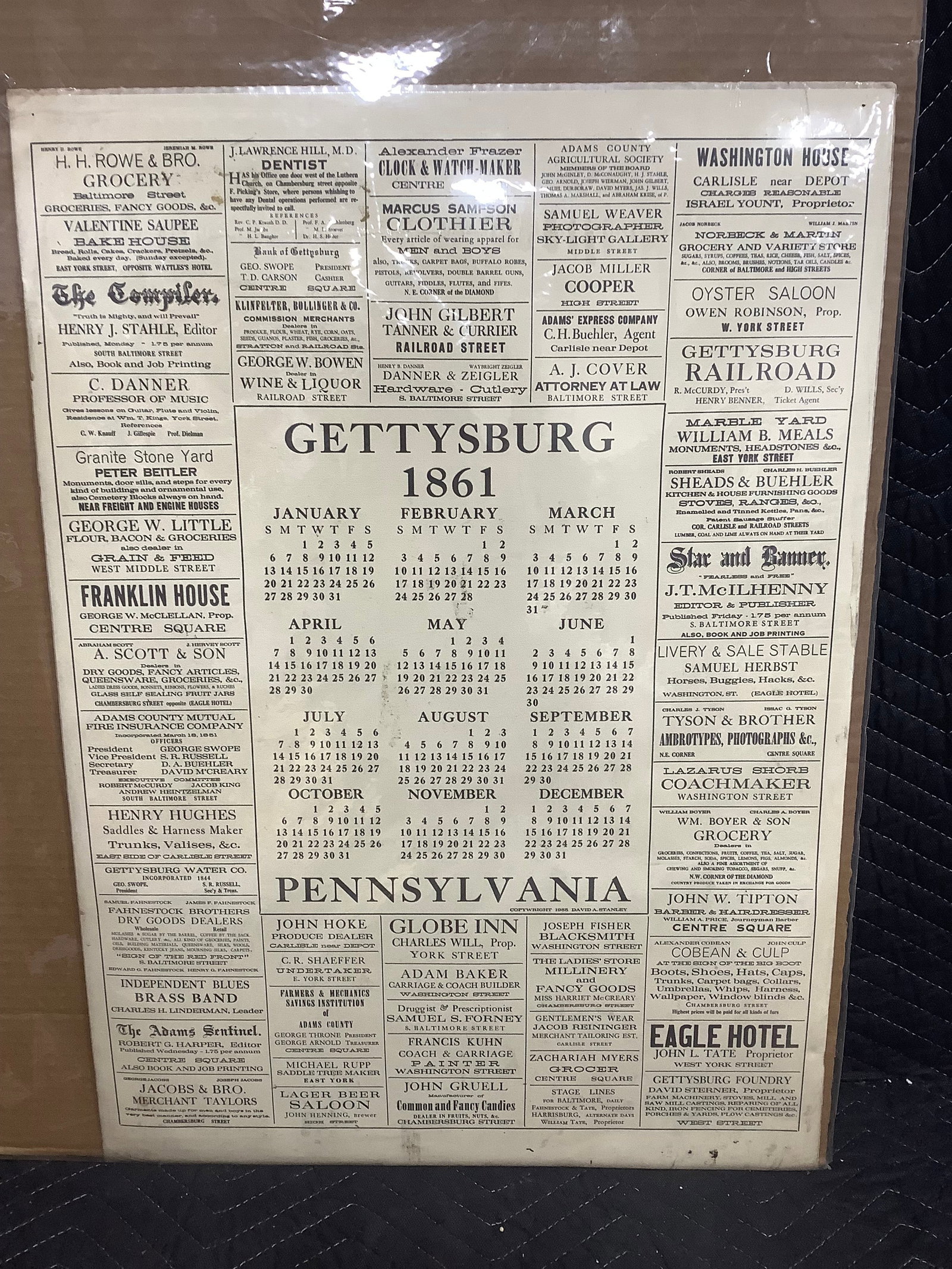 Vintage 1861 Gettysburg Pennsylvania Newspaper (18inx25in): Vintage 1861 Gettysburg Pennsylvania Newspaper (18inx25in)