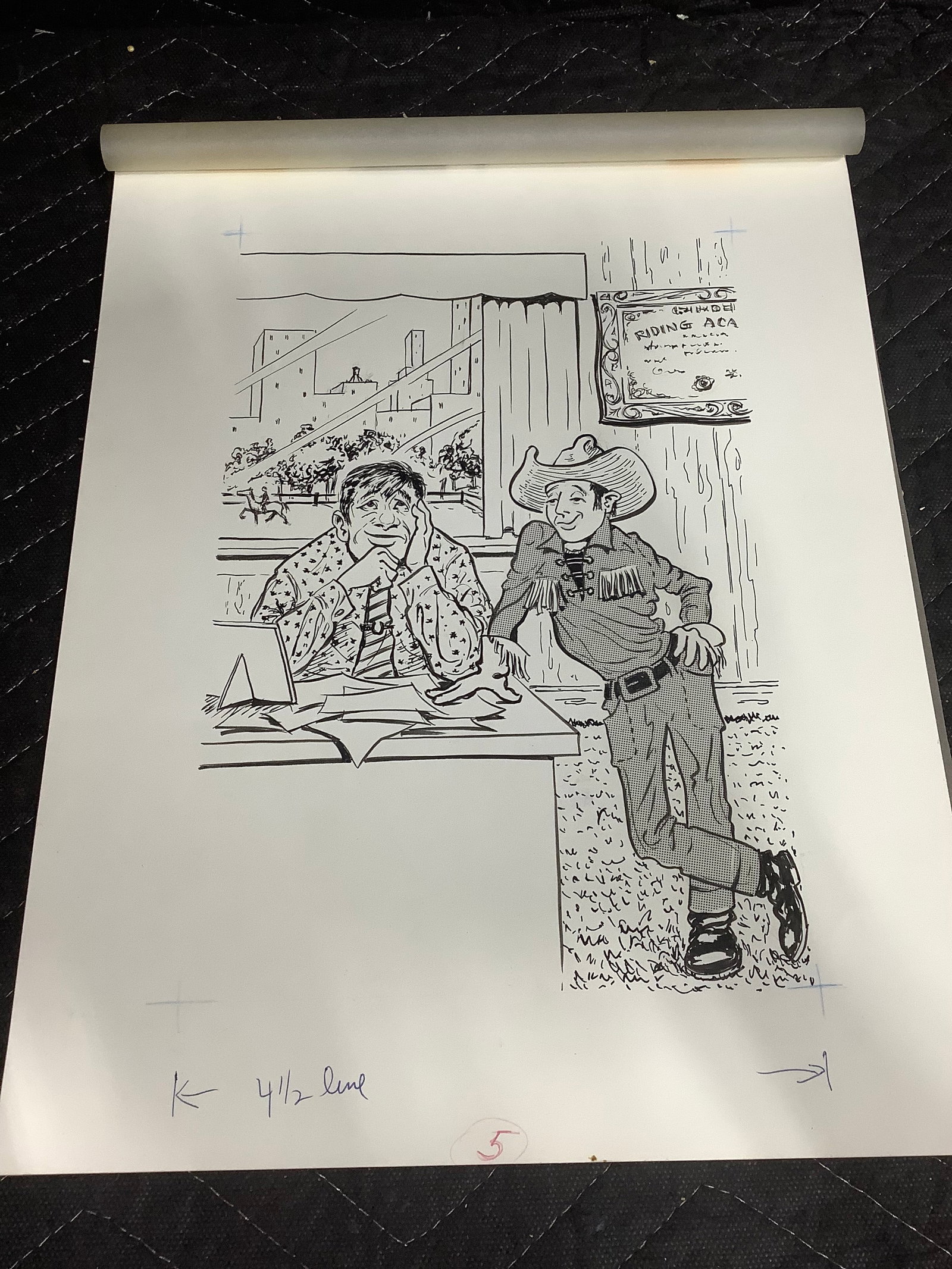 Pen and ink vintage comic illustration(11inx14in): Pen and ink vintage comic illustration(11inx14in)