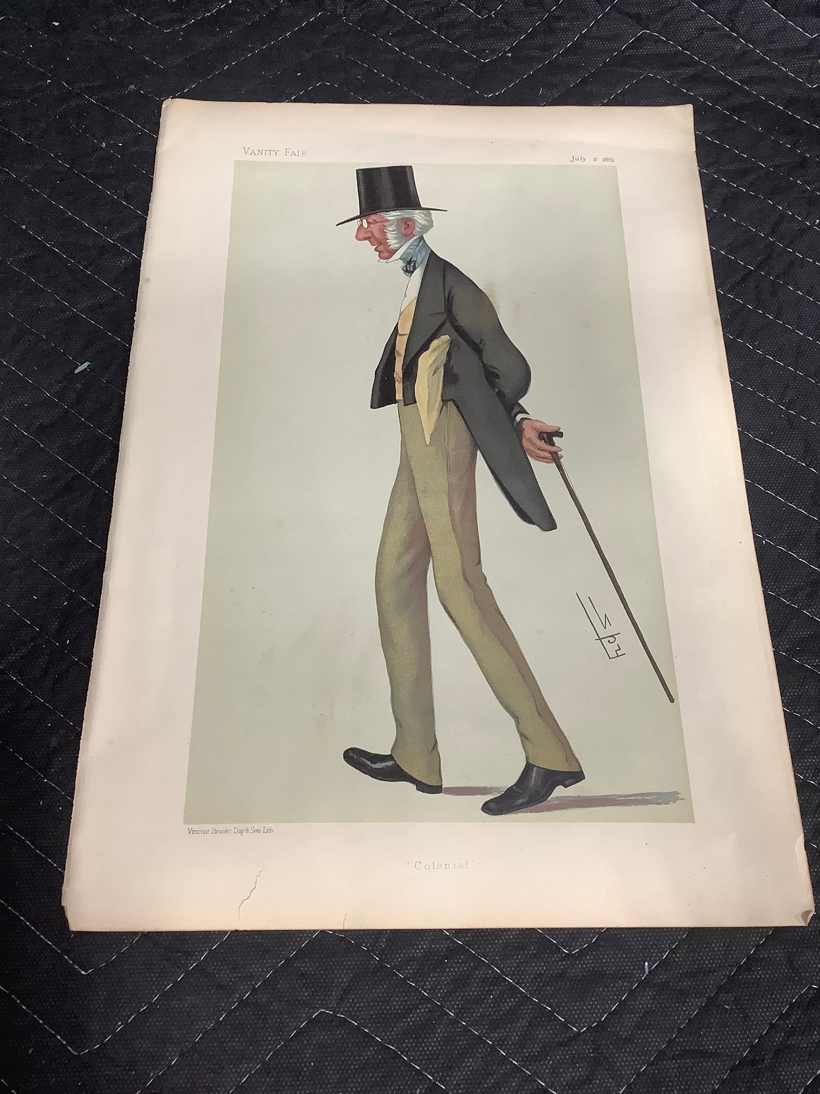 1881 Vanity Fair chromolithograph caricature(10.25inx15in) (1 of 1)