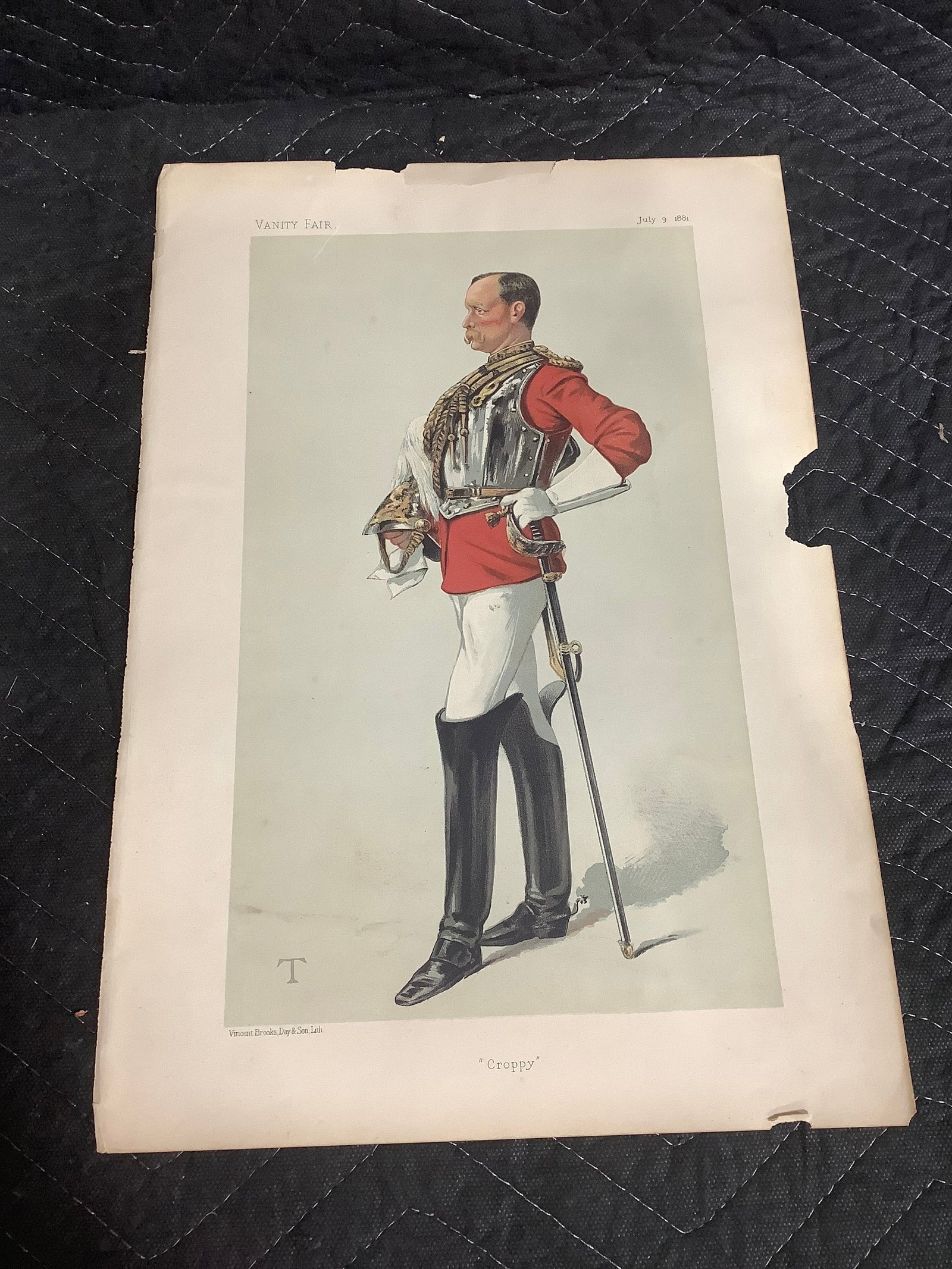 Vnity Fair chromolithograph caricature Colonel Henry Peter Ewart print(10.5inx15in): Vnity Fair chromolithograph caricature Colonel Henry Peter Ewart print(10.5inx15in)
