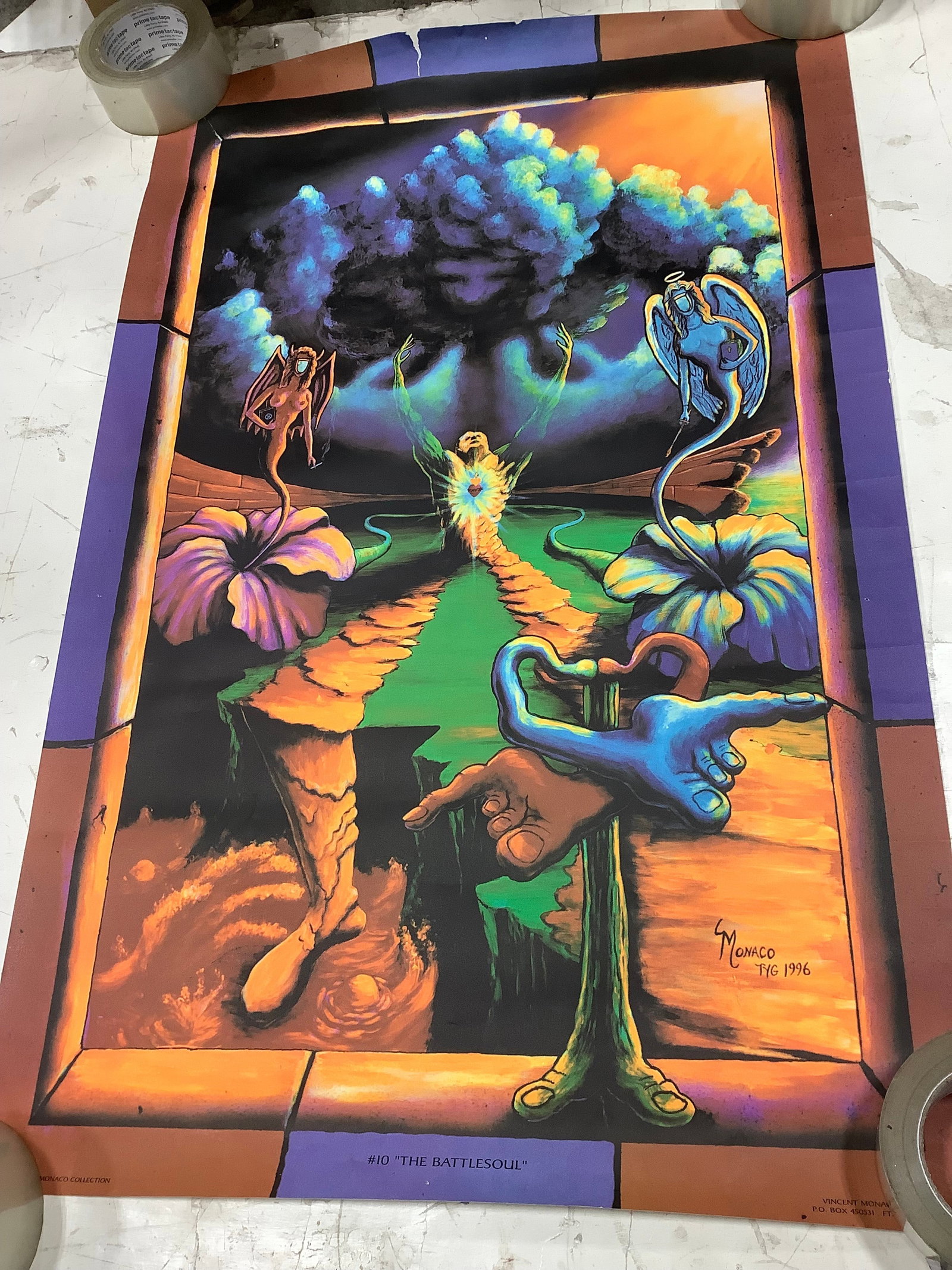 1996 'The Battlesoul' Vincent Monaco print(22inx34in) *small rip* (1 of 1)