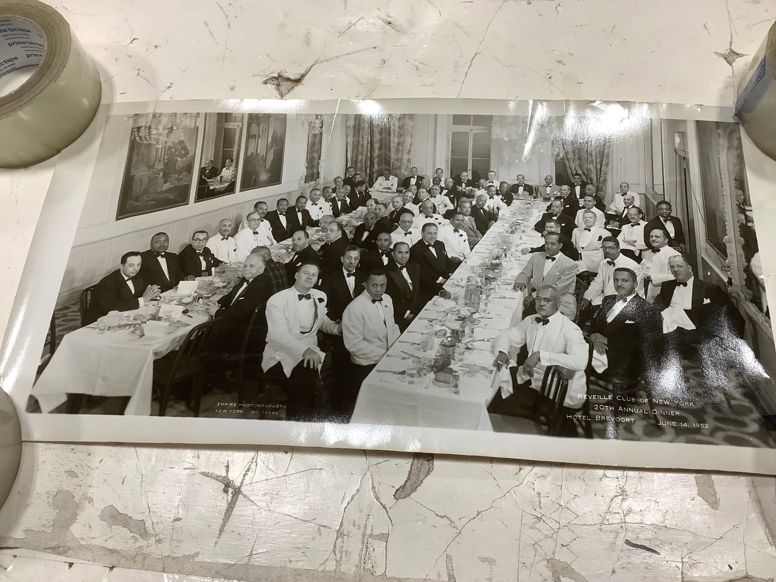 Vintage Reveille Club of New York Black and White Photographic Print (10inx20in)