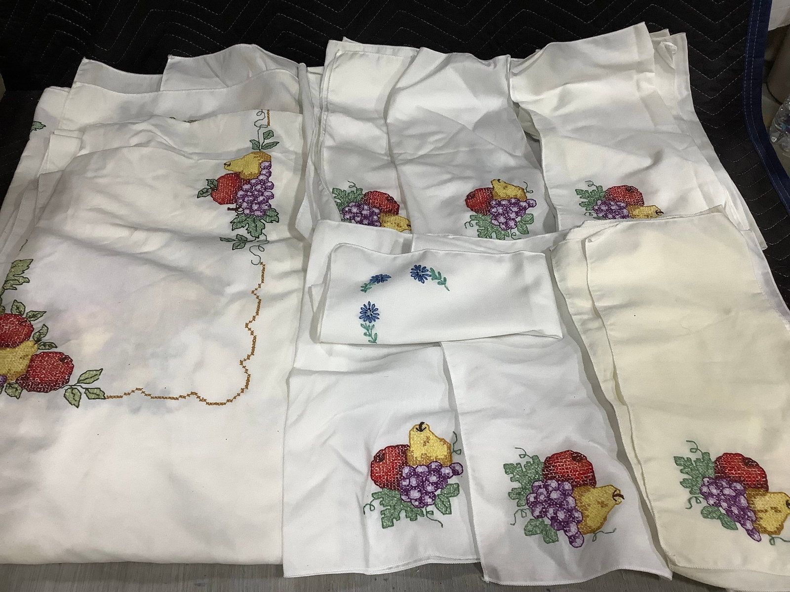 Hand embroidered reusable table napkins (1 of 1)