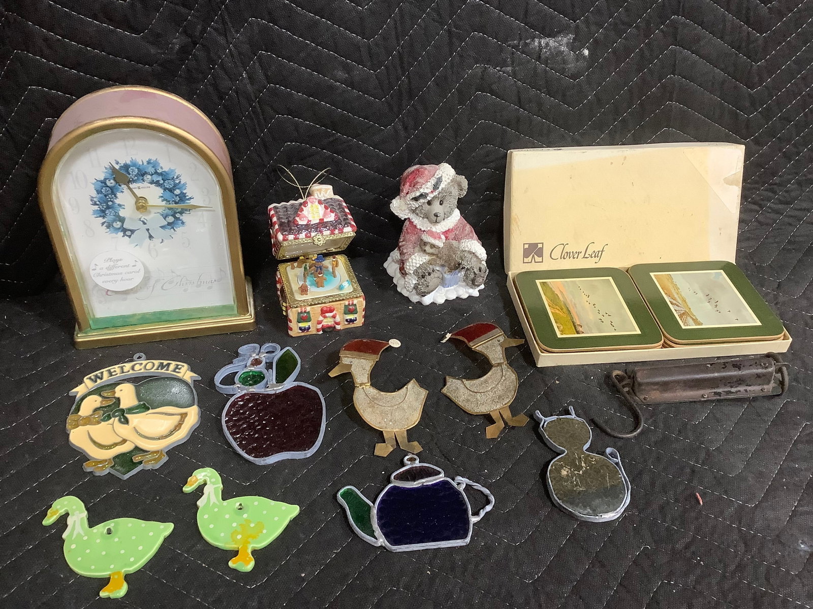 Howard Mikller Carols of Christmas II Tabletop clock, stained glass suncatchers, and more: Howard Mikller Carols of Christmas II Tabletop clock, stained glass suncatchers, and more