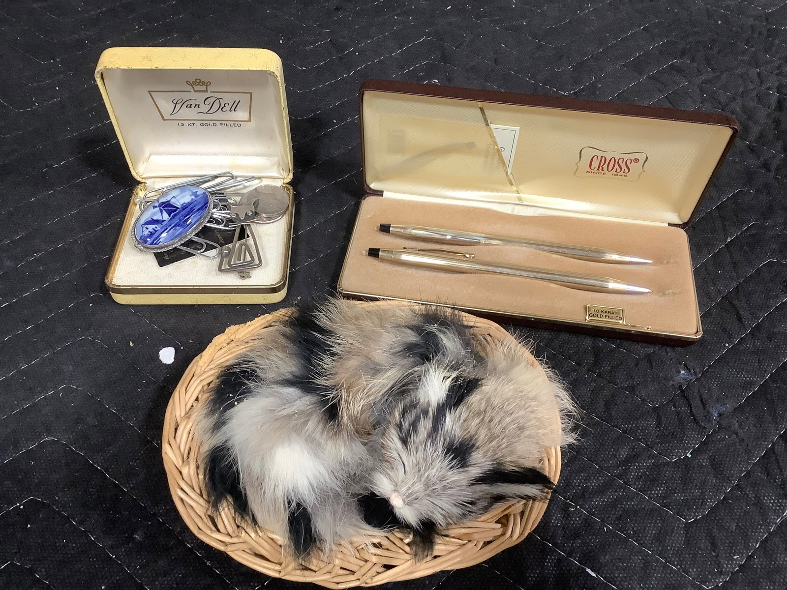 Cross pens, cat decor, and more