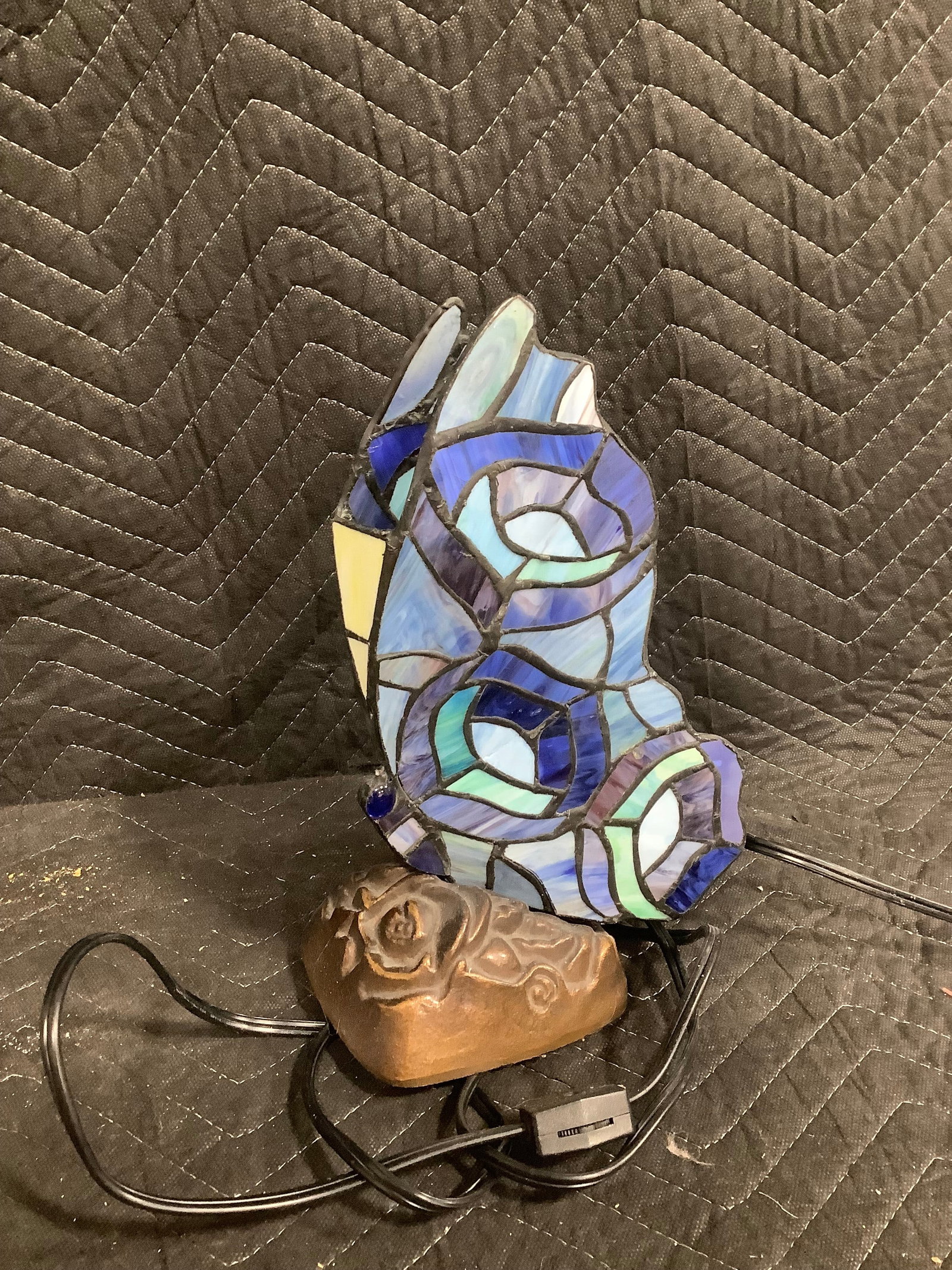 Stained glass butterfly lamp(11.5in tall)