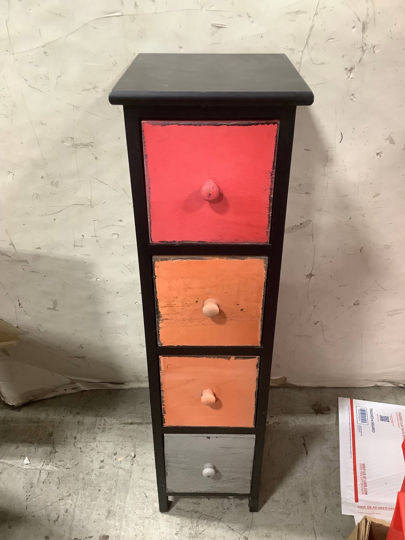 4 drawer Wooden Shelf (9inx10inx33in): 4 drawer Wooden Shelf (9inx10inx33in)
