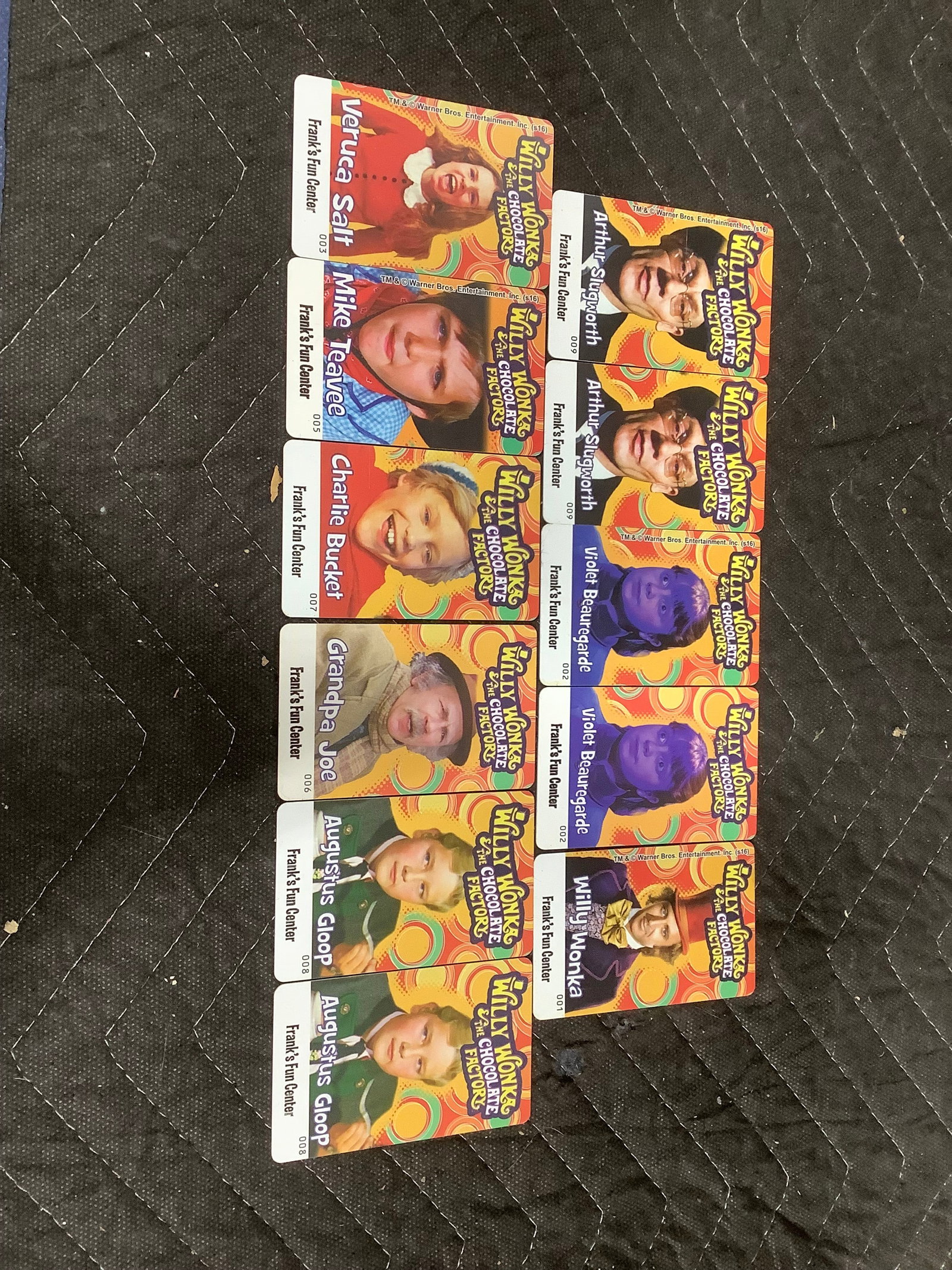 Vintage lot of Willy Wonka arcade character cards (1 of 1)