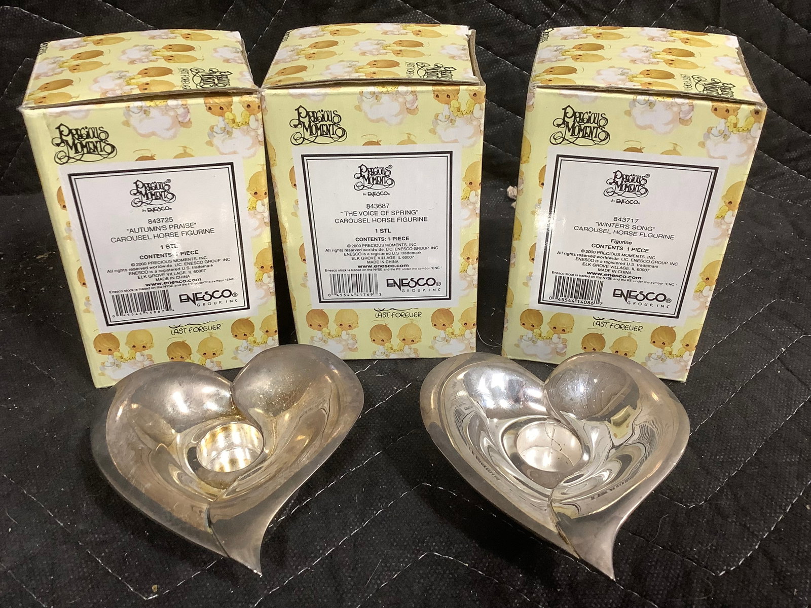 Various Precious Moments Figures *new in boxes*, and Aluminum Candle Holders: Various Precious Moments Figures *new in boxes*, and Aluminum Candle Holders