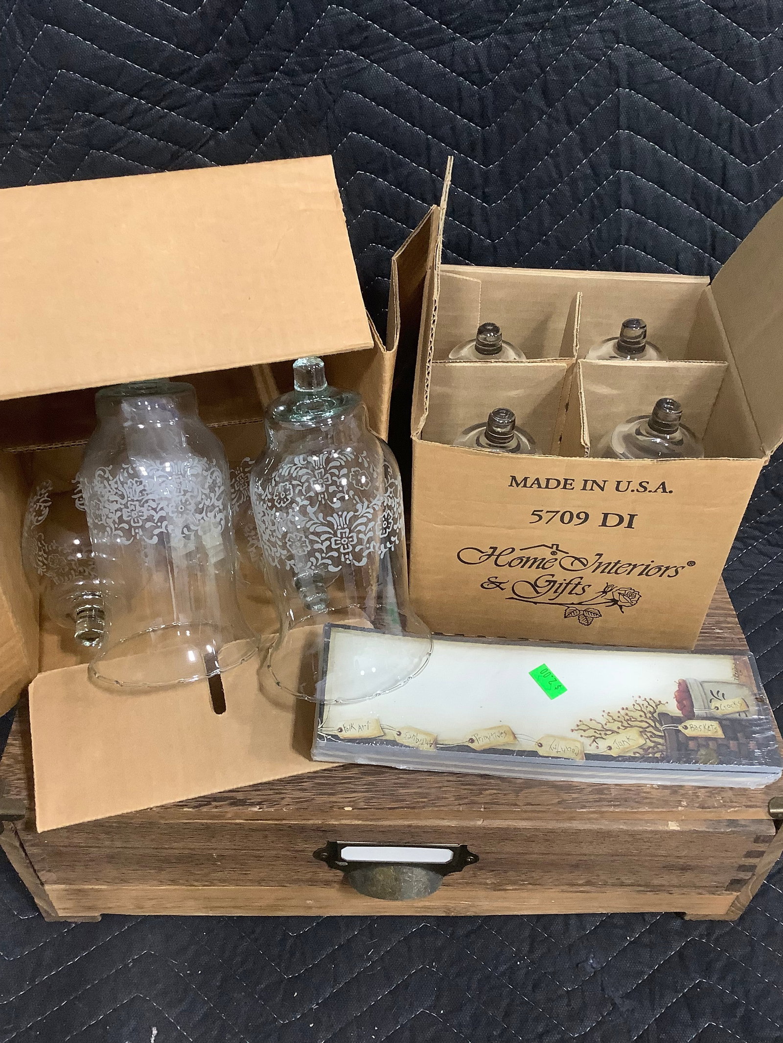Wooden Oranizing Bin, Glass Votive Cups, and more: Wooden Oranizing Bin, Glass Votive Cups, and more