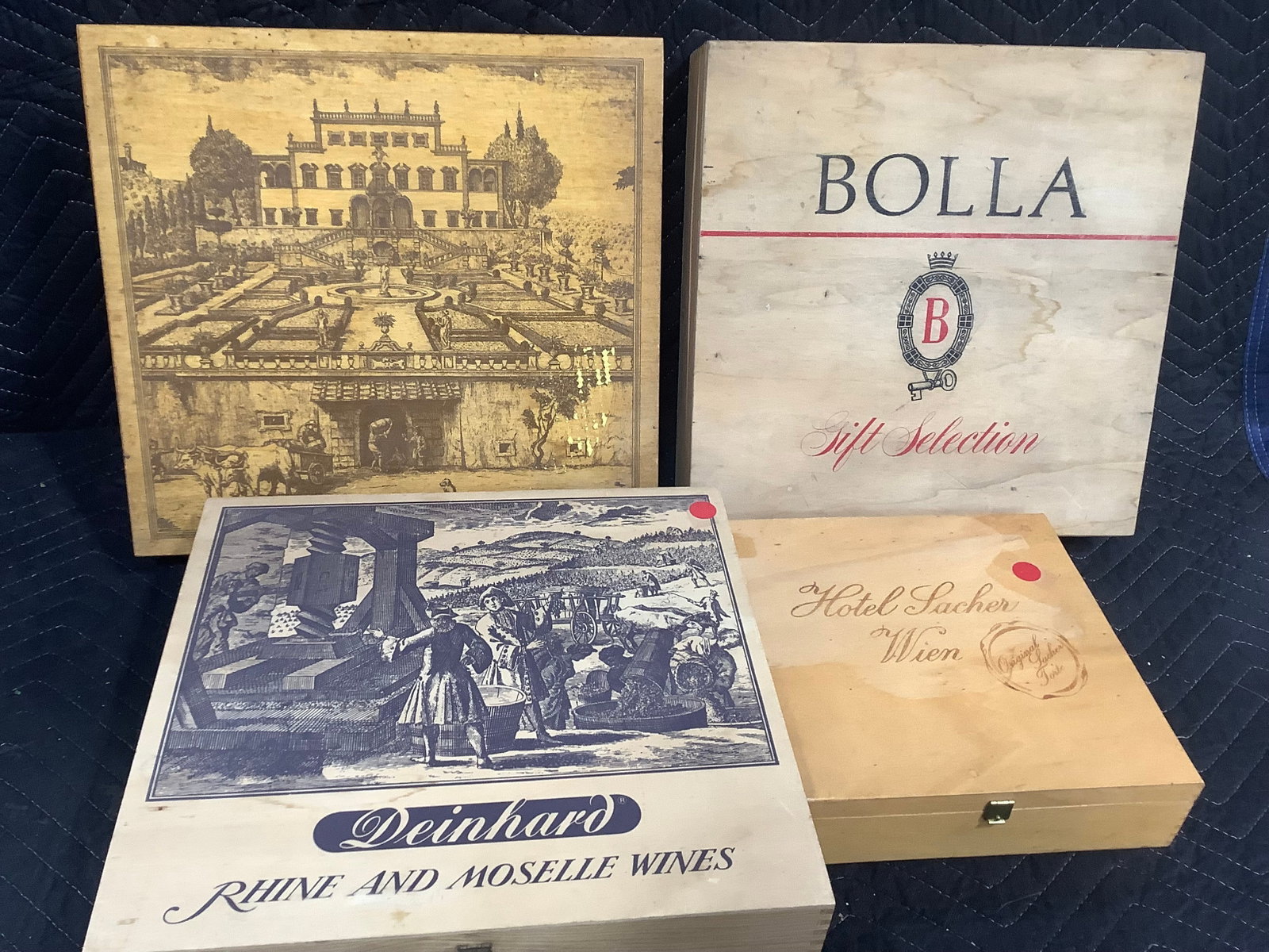 Vintage Wine/Cigar Boxes (largest - 14inx14.5inx3.5in) (1 of 1)