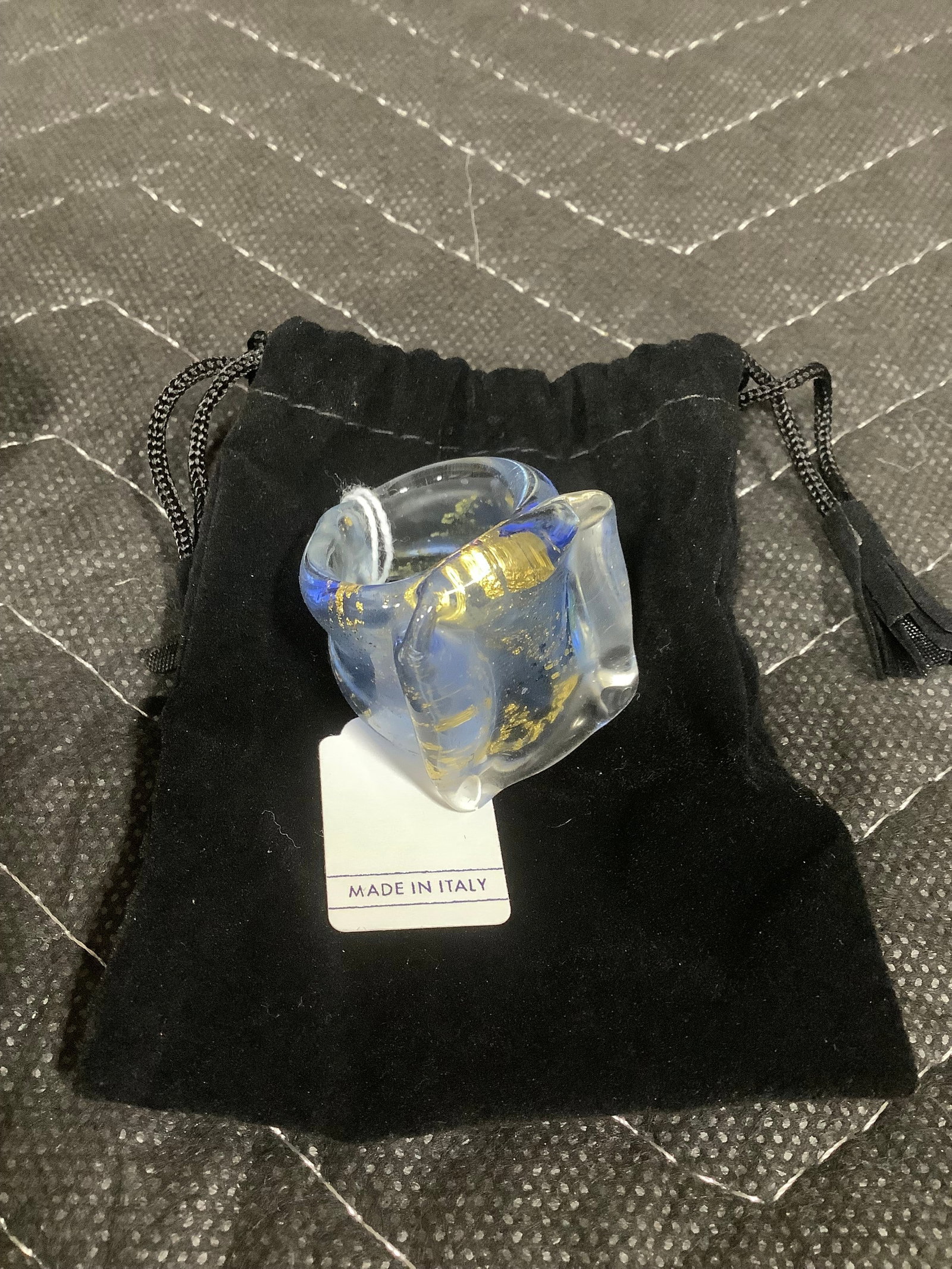 Murano blue glass ring(8) (1 of 1)