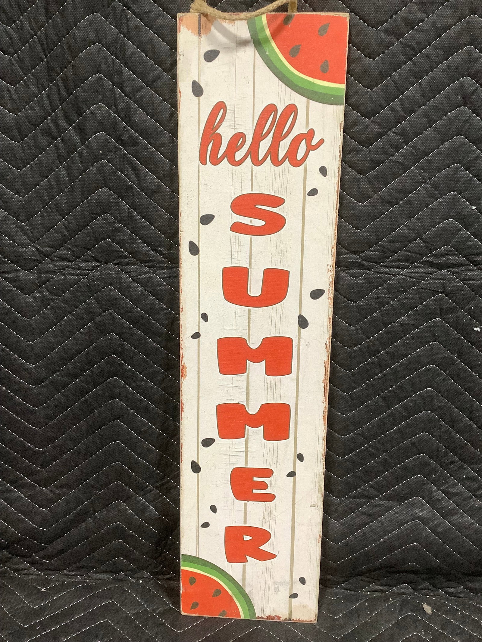 Hello Summer Wooden Sign Wall Decor (6inx23.5in): Hello Summer Wooden Sign Wall Decor (6inx23.5in)