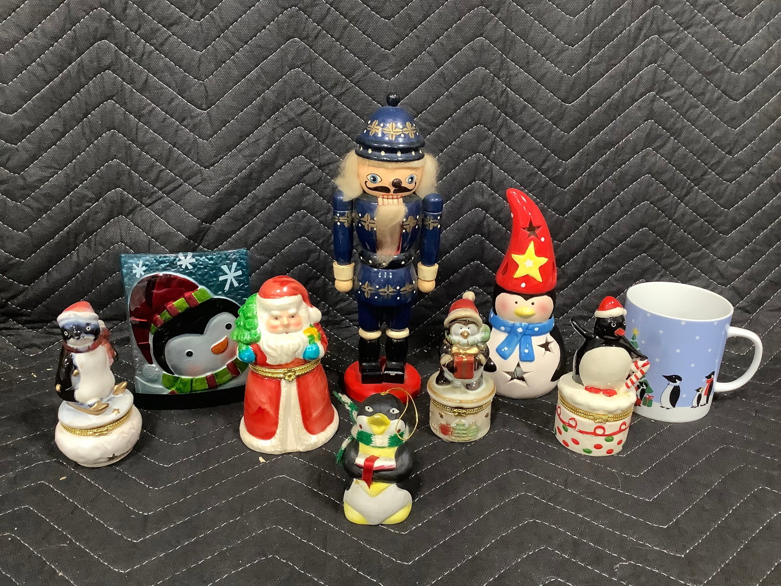Vintage ceramic trinket boxes, nutcracker(10in tall), and more (1 of 1)