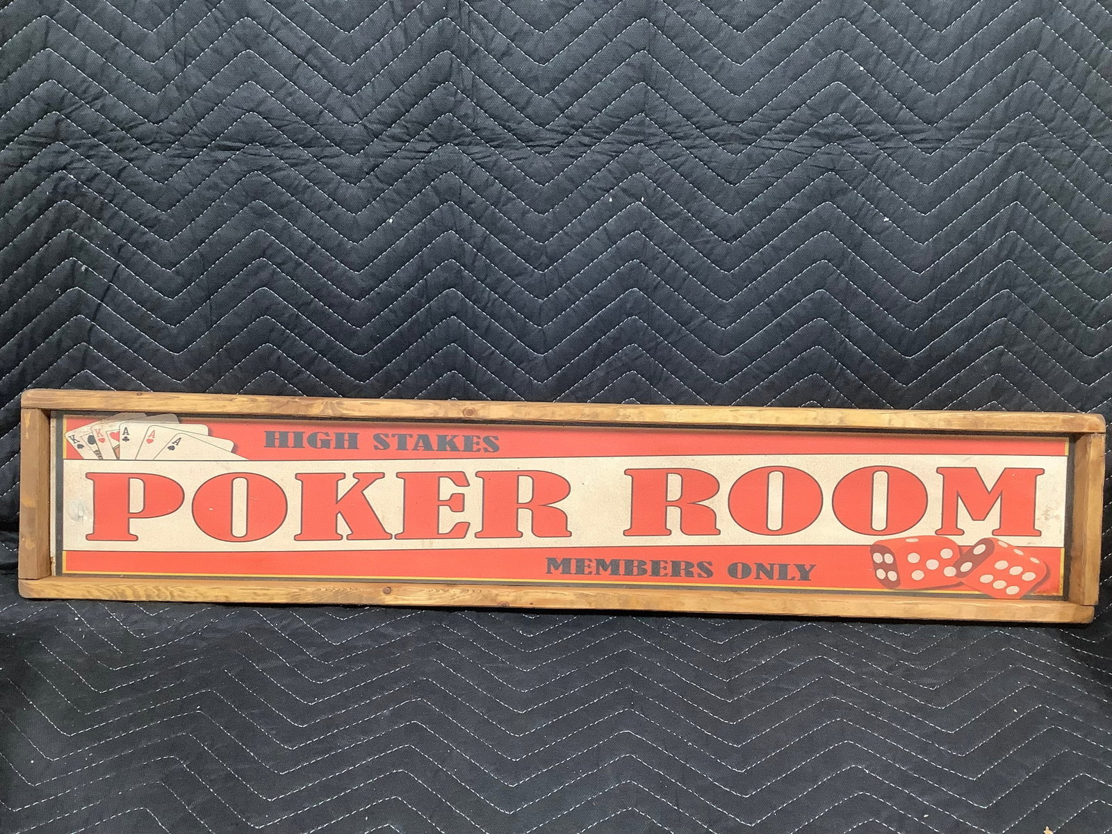 Poker Room wooden framed sign(7.5inx37.5in) (1 of 1)