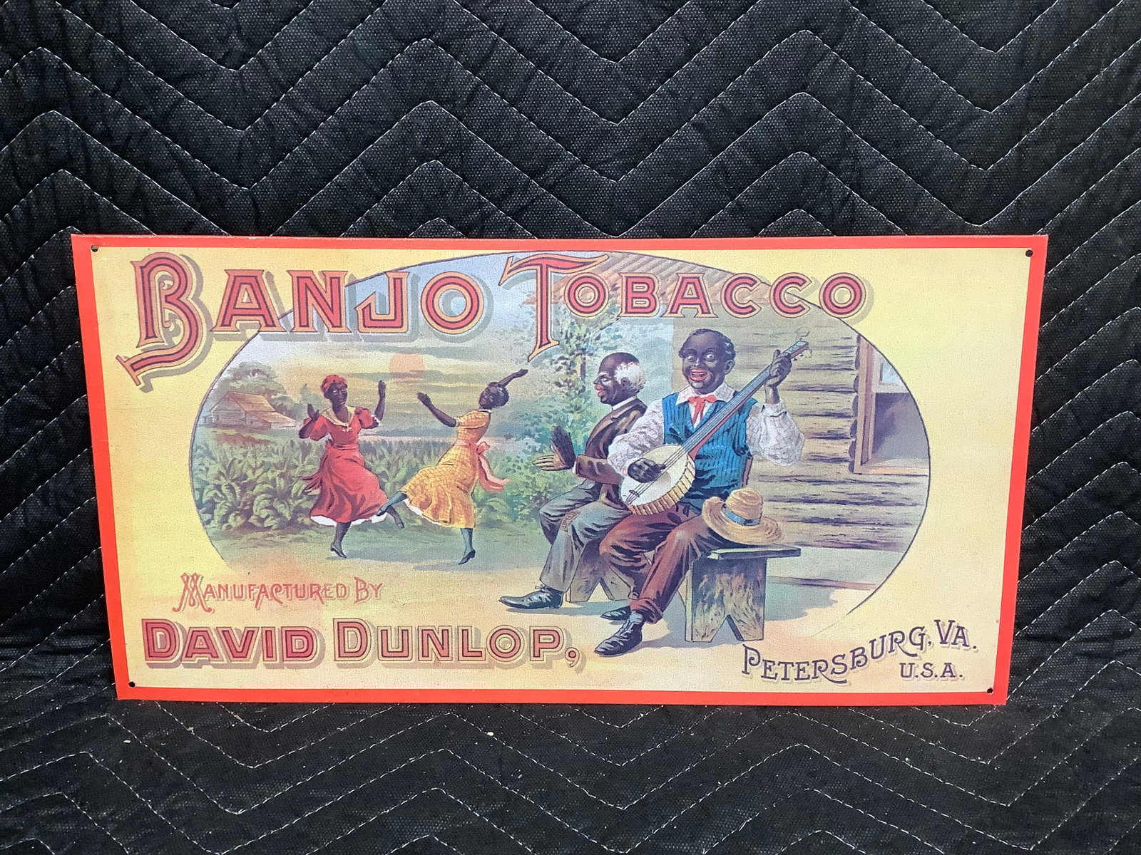 Banjo Tobacco metal advertising sign(9inx17in) (1 of 1)