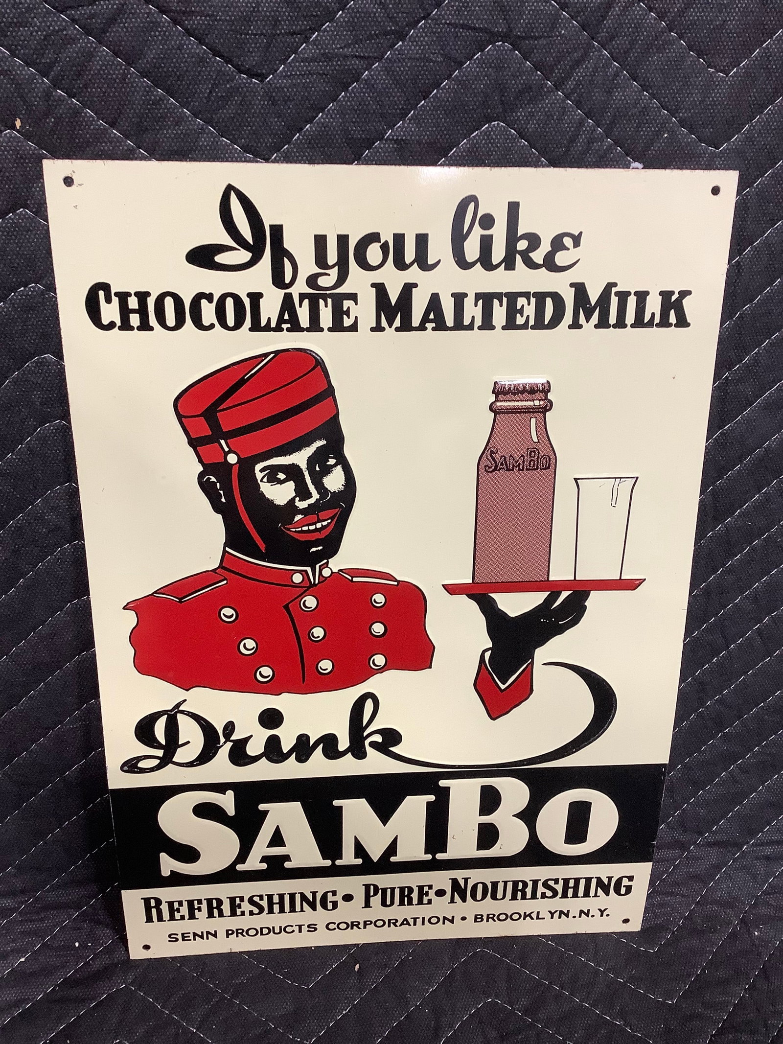 Vintage Drink Sambo Metal Advertising Sign (10inx14in): Vintage Drink Sambo Metal Advertising Sign (10inx14in)