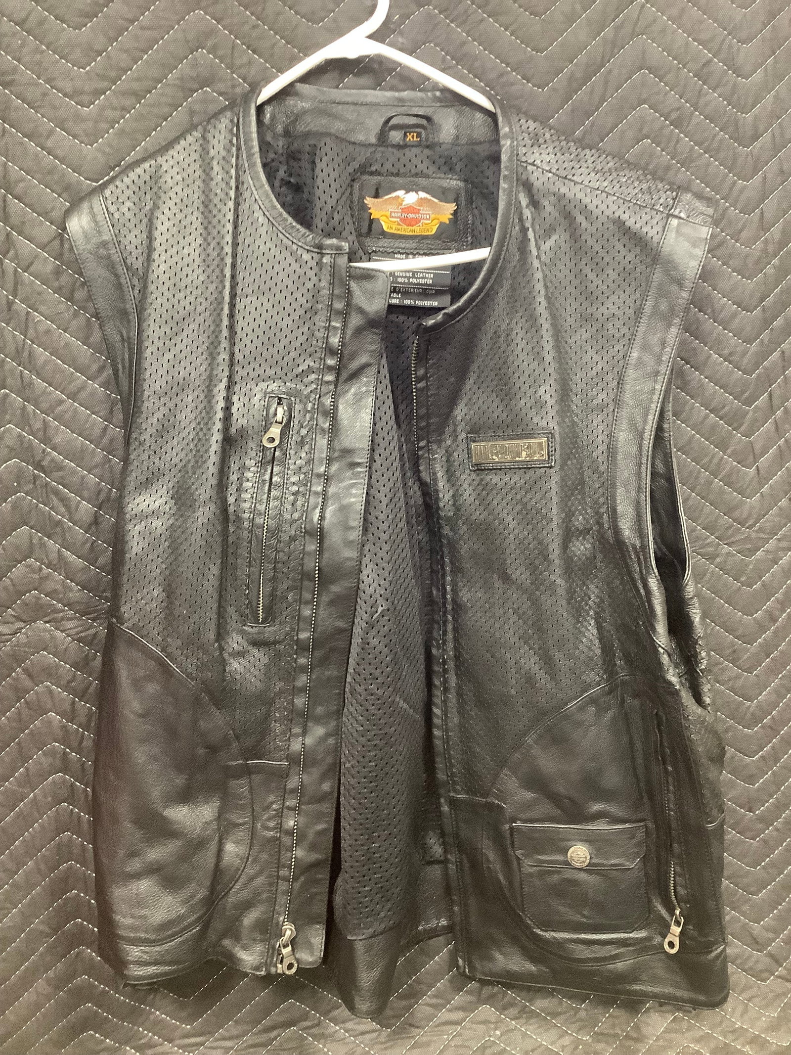 Harley Davidson Leather Vest (Size: XL) (1 of 1)