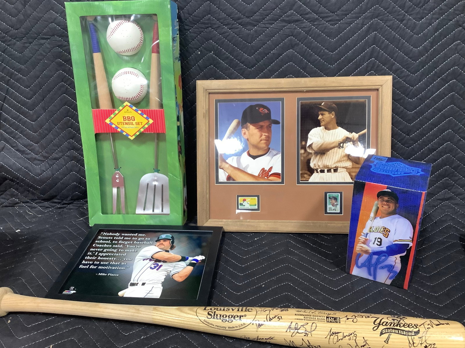 Signed Louisville Slugger Bat, BBQ Utensil Set, and other Wall Decor (1 of 1)