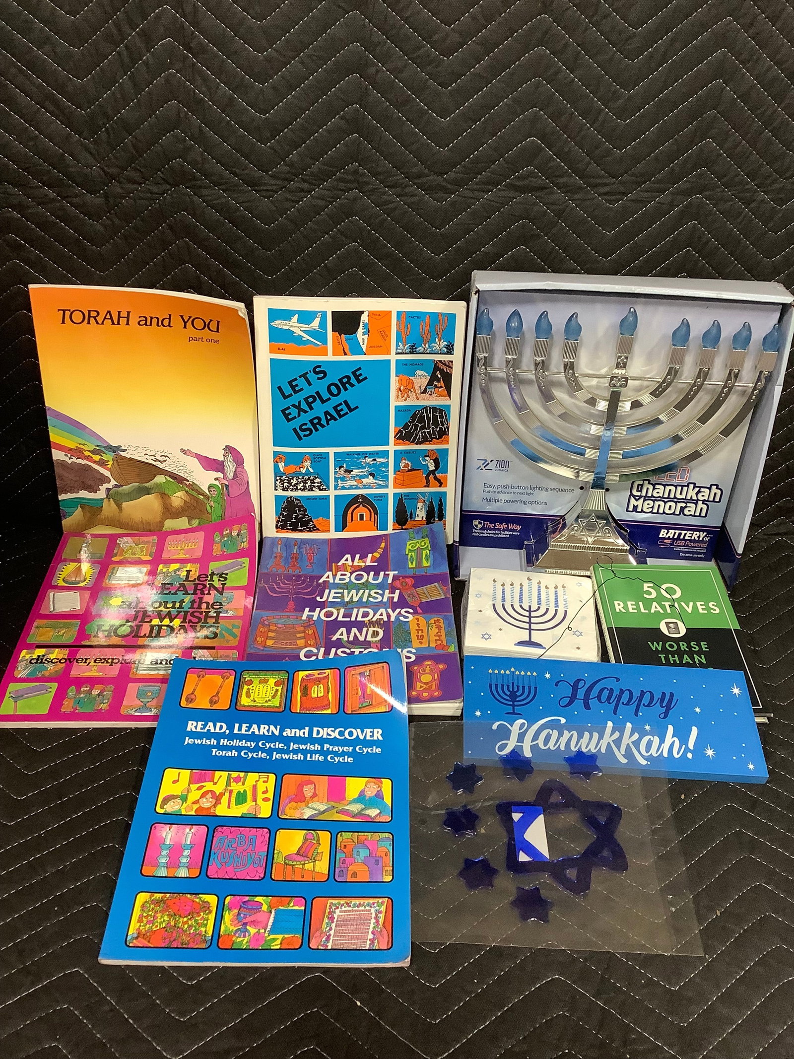 Chanukah battery/USB powered menorah, jewish holiday books, and more (1 of 1)