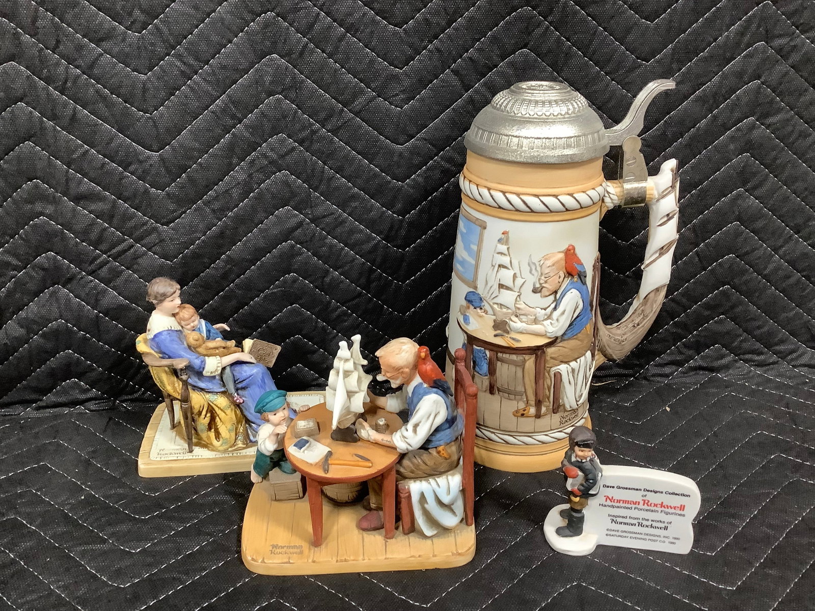 Norman Rockwell collectible statues and stein(10in tall) (1 of 1)