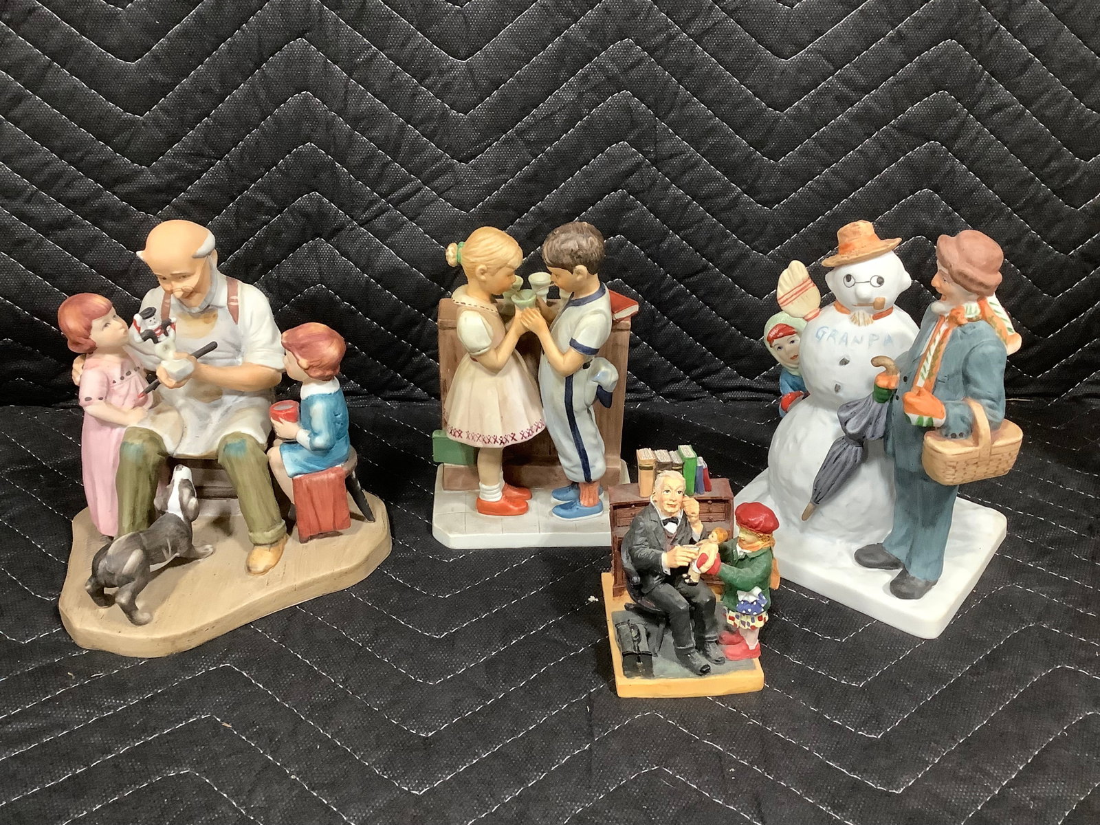 Various Collectible Norman Rockwell Figures (tallest - 7in) (1 of 1)
