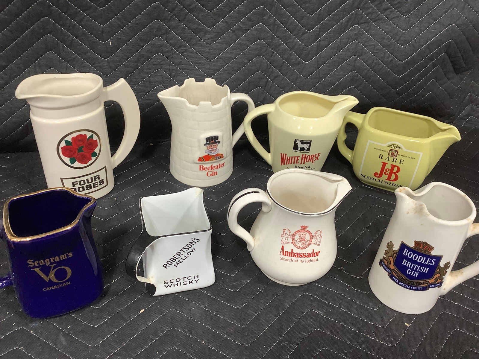 Various Ceramic Water Whiskey Jugs (Tallest - 7in) (1 of 1)