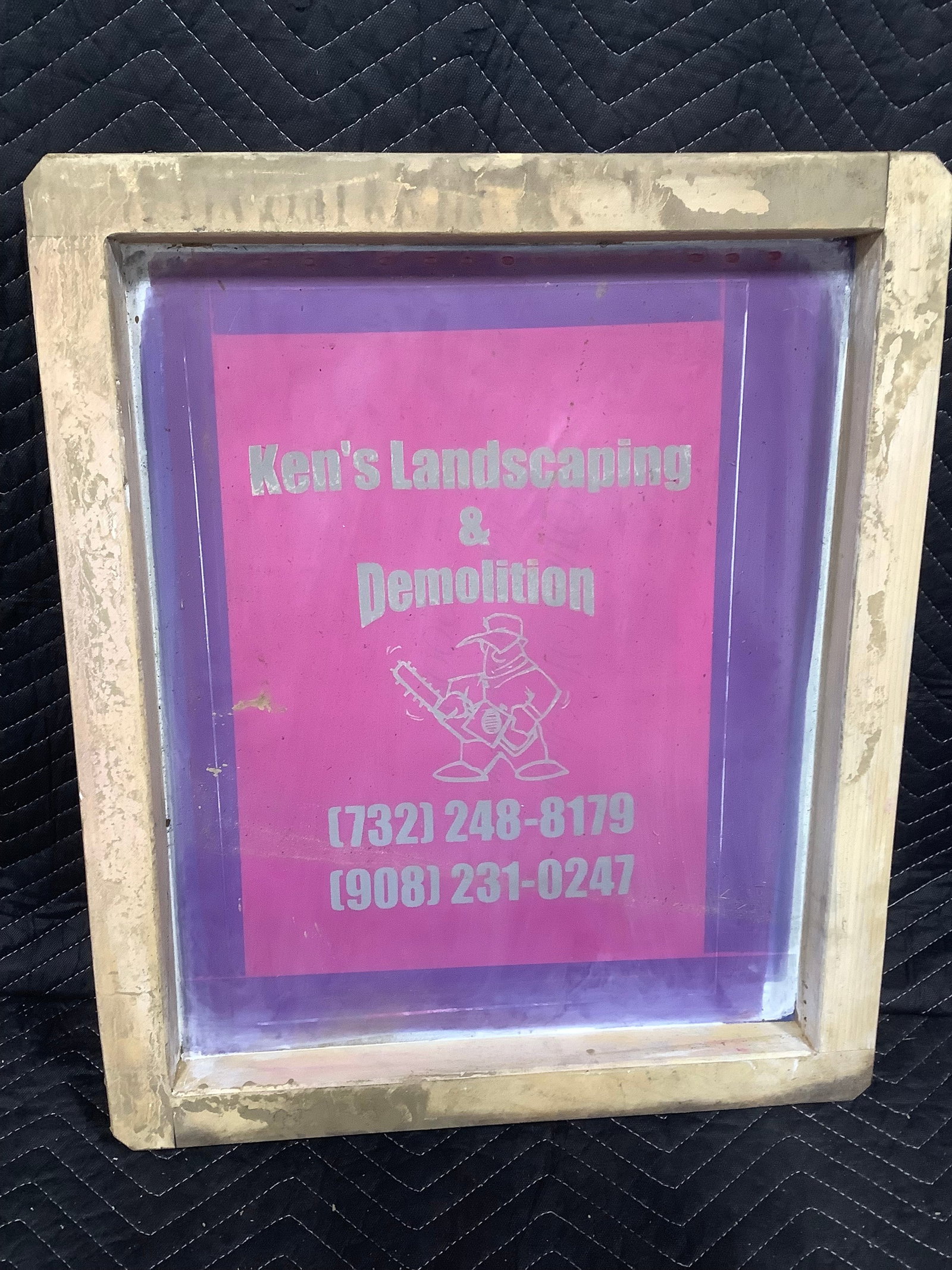 Framed Kens Landscaping & Demolition Advertising (20inx24in): Framed Kens Landscaping & Demolition Advertising (20inx24in)