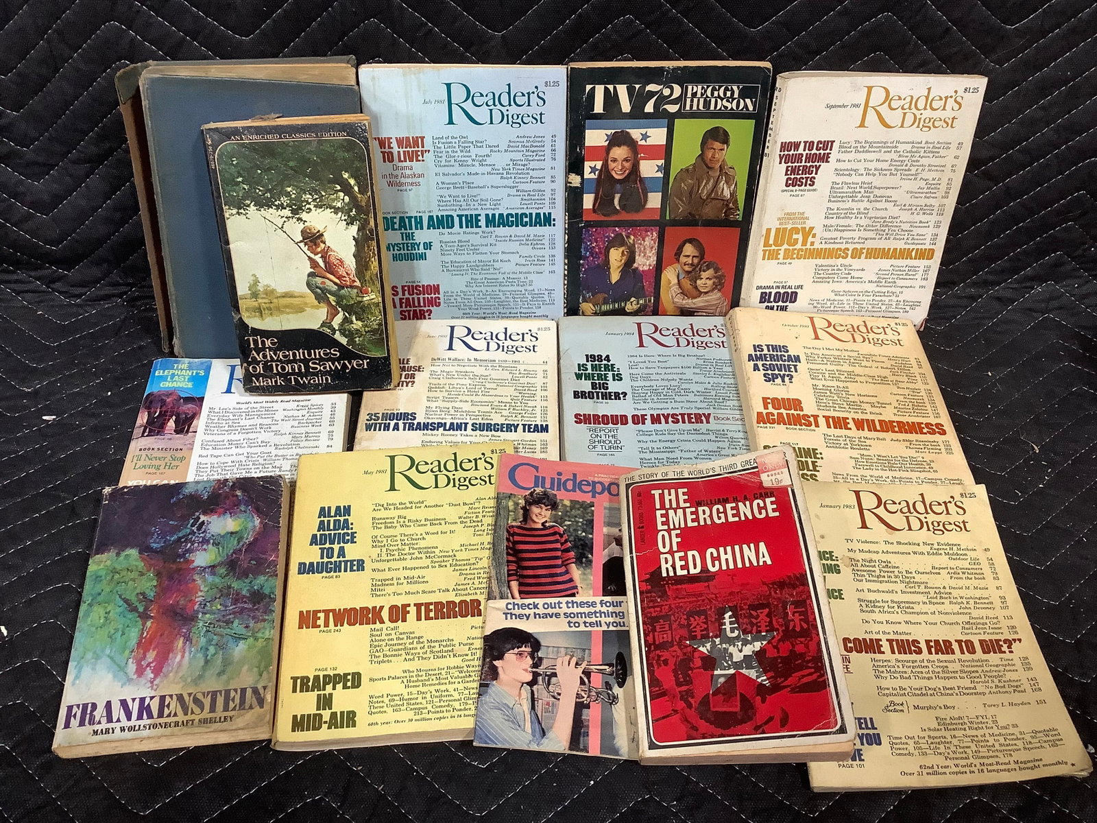 Vintage Readers Digest, Frankenstein paperback, Mutiny on the Bounty, and more: Vintage Readers Digest, Frankenstein paperback, Mutiny on the Bounty, and more