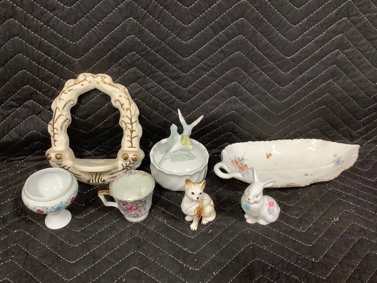Porcelain statues, floral theme dish, and more (1 of 1)