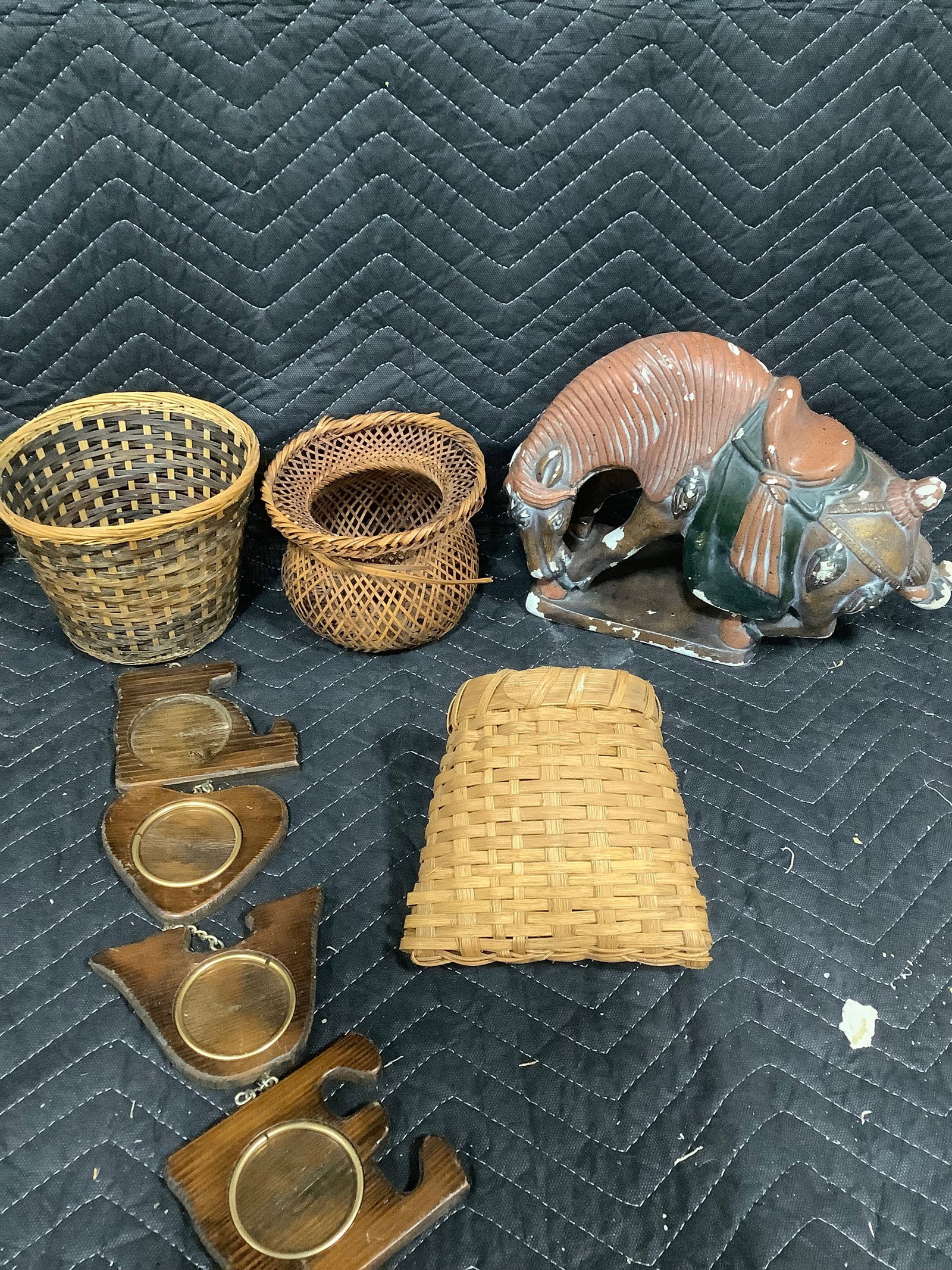 Woven baskets, horse statue(9in tall), and more (1 of 1)