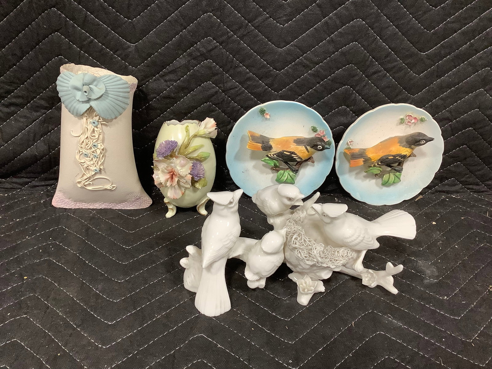 Bird statues, bird wall decor, and vases(tallest 7in) (1 of 1)