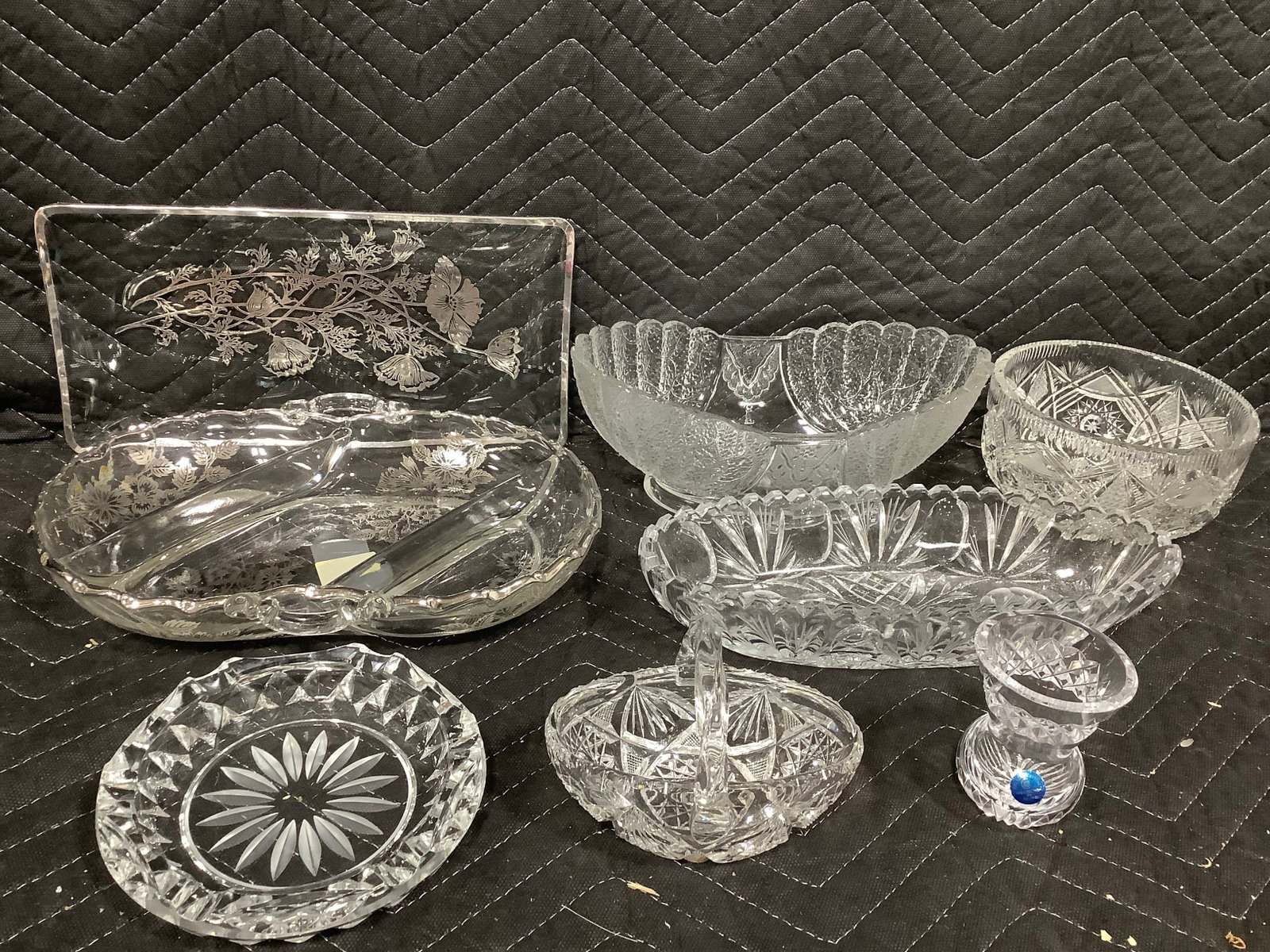 Crystal glass basket, bowls, and more (1 of 1)