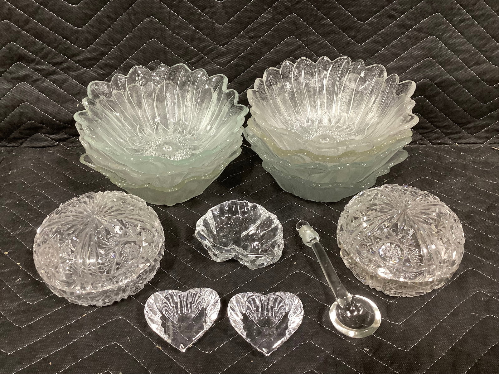 Crystal trinket dishes, heart shaped crystal candleholders, bowls, and more (1 of 1)