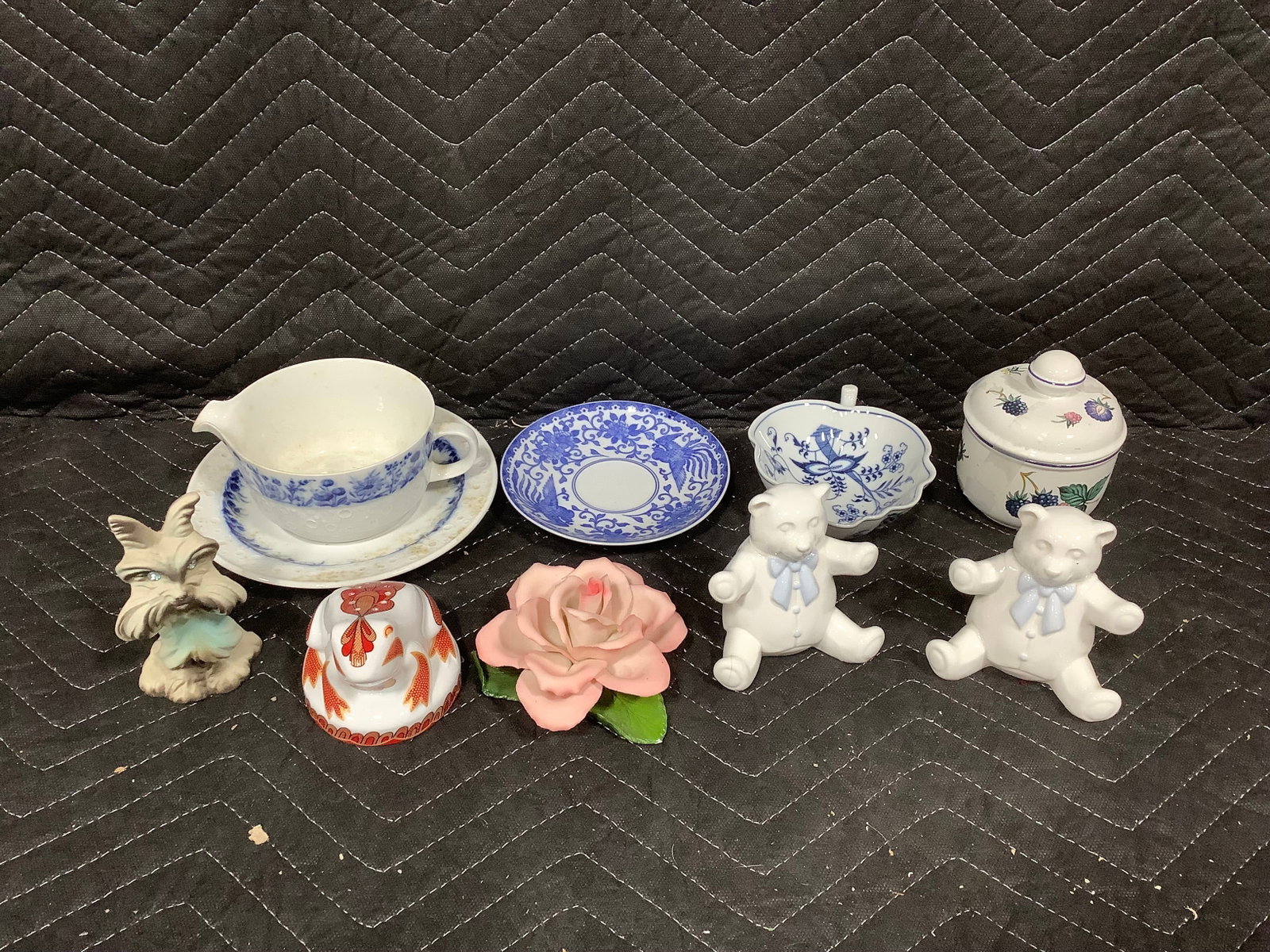 Ceramic bears, lidded ceramic box, and more(tallest 4in) (1 of 1)