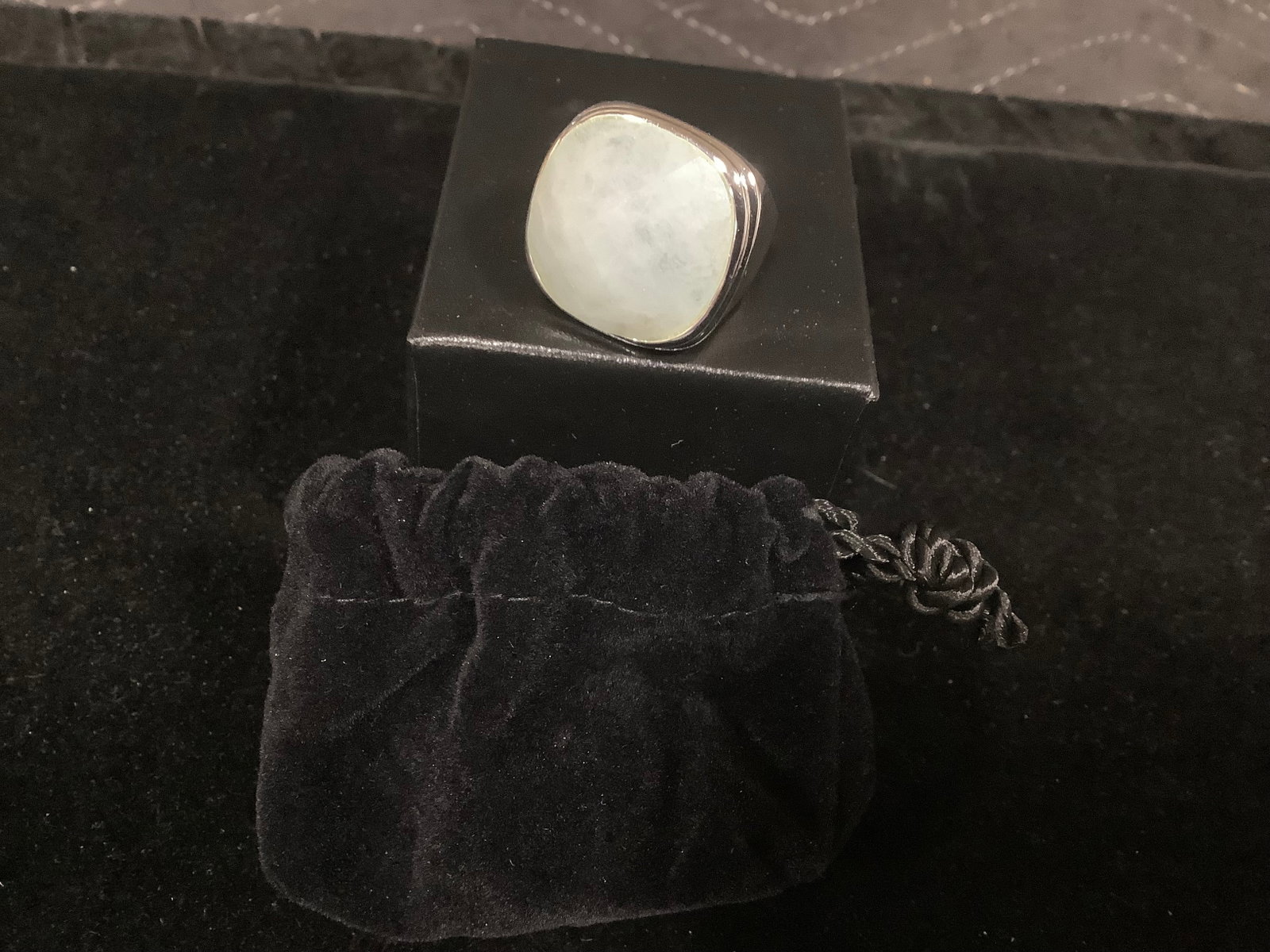 Aquamarine checkerboard ring*new in package*(8) (1 of 1)