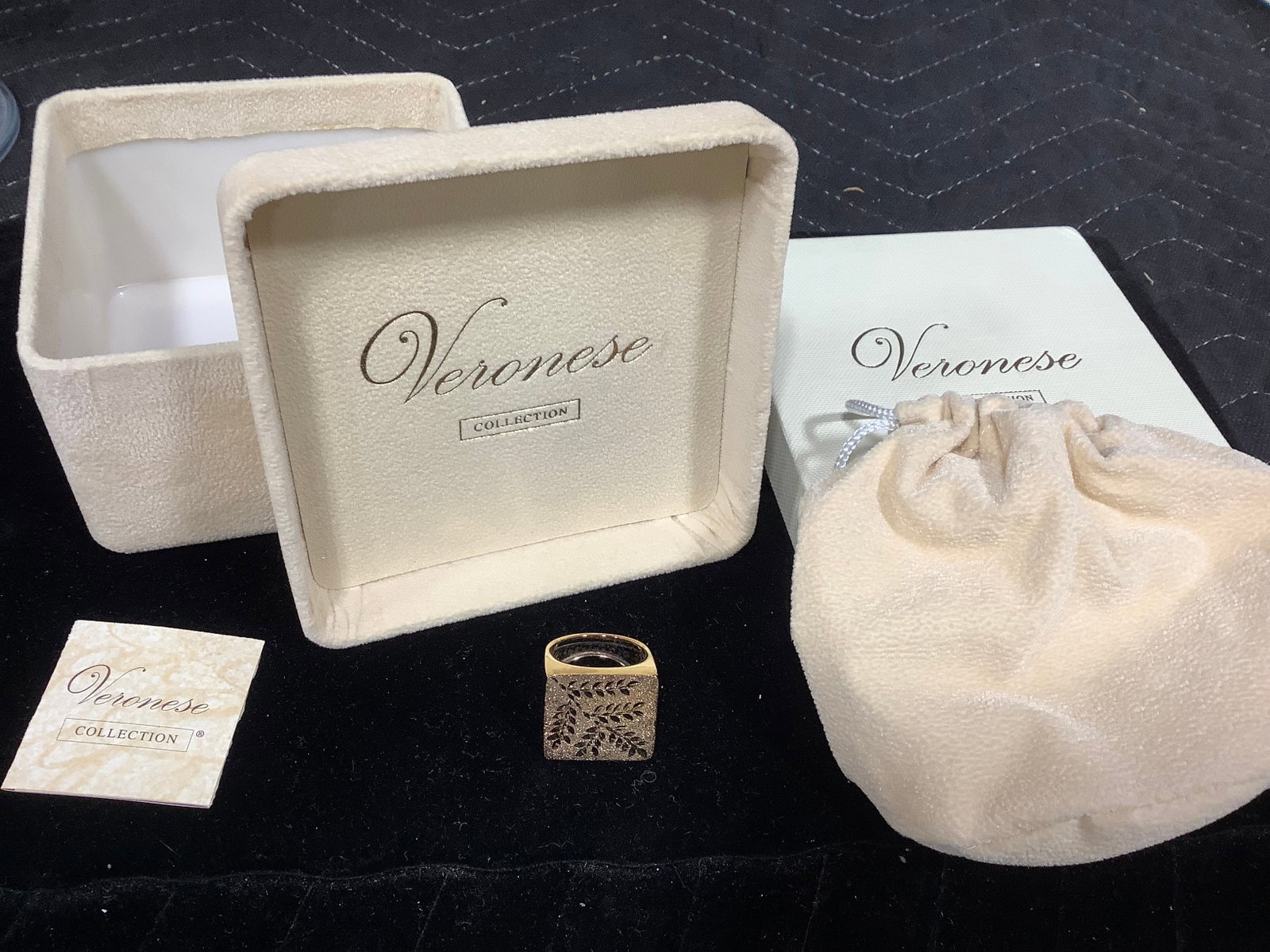 Veronese 18k Clad diamond cut tablet ring*new in package*(9) (1 of 1)
